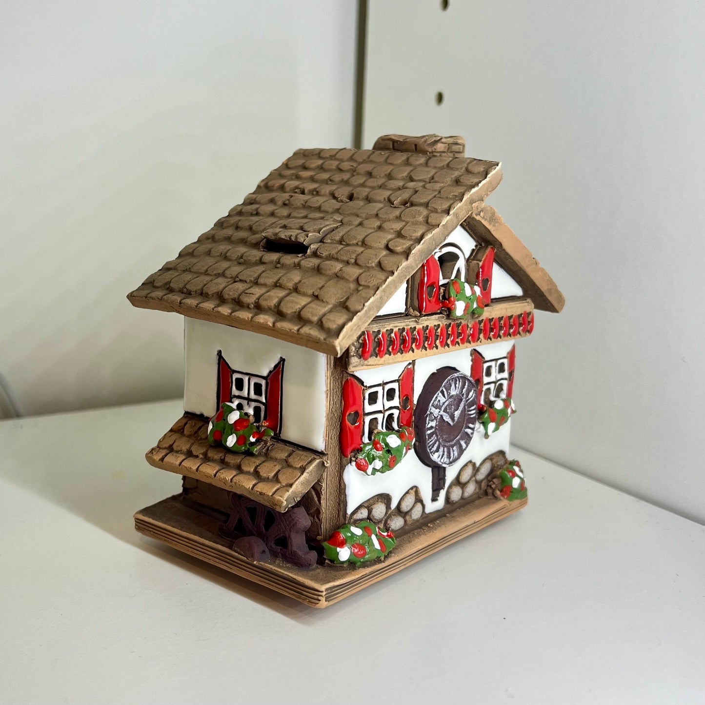 Christmas Ceramic House Collection - Handmade Collectible Miniature, Candle Holder, Room Decoration, Home Decor