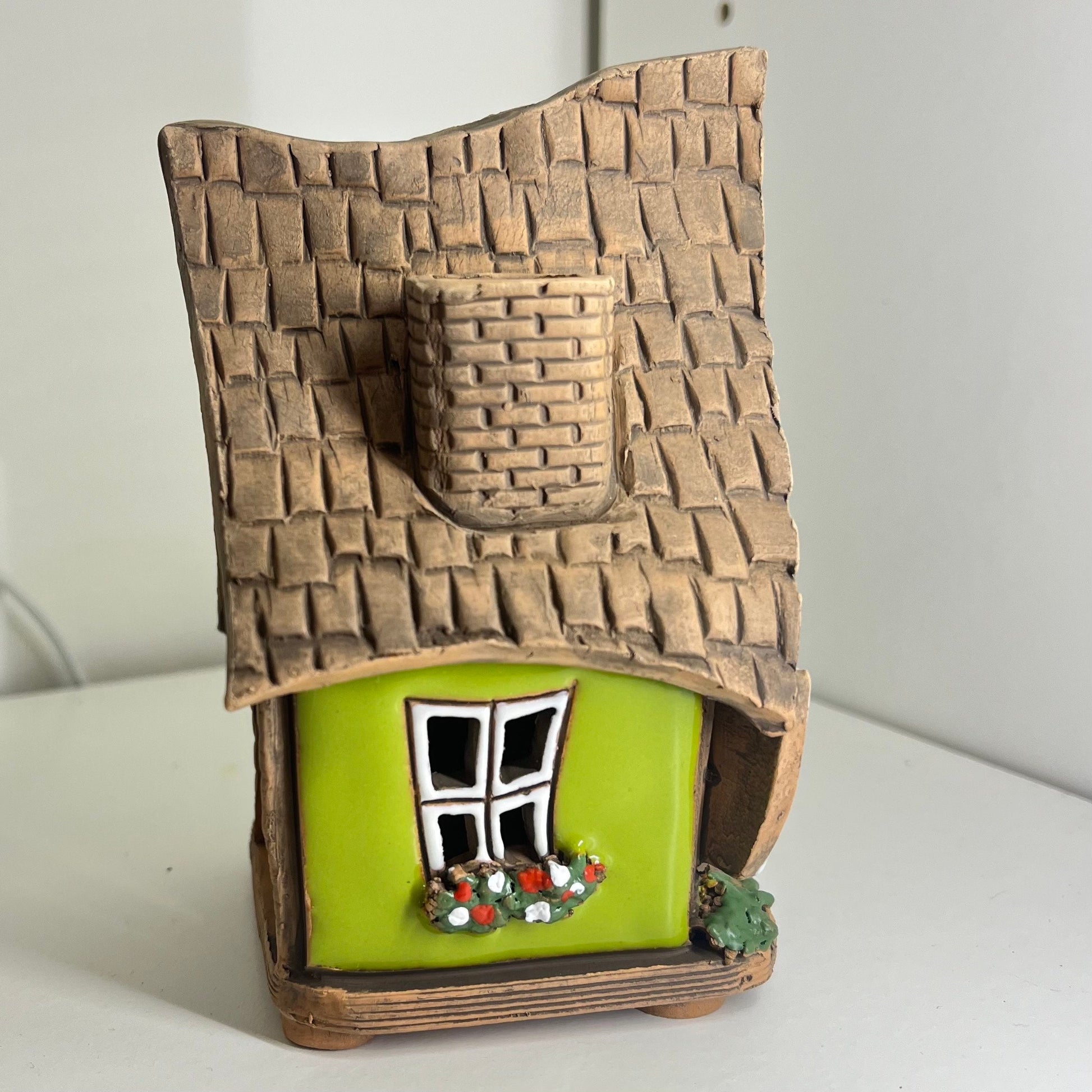 Christmas Ceramic House Collection - Handmade Collectible Miniature, Candle Holder, Room Decoration, Home Decor