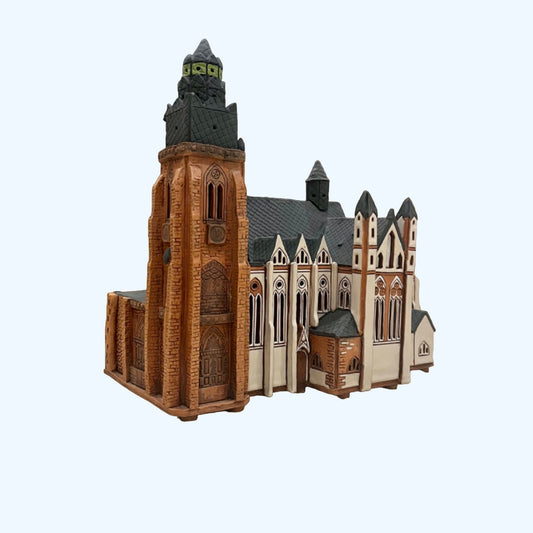 Ceramic Cathedral Art Tealight Candle Holder Room Decoration Handcrafted Collectible Miniature Wetzlar Cathedral, Germany (OFG023)