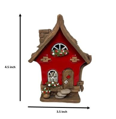 Christmas Ceramic House Collection - Handmade Collectible Miniature, Candle Holder, Room Decoration, Home Decor (R55 Orange)