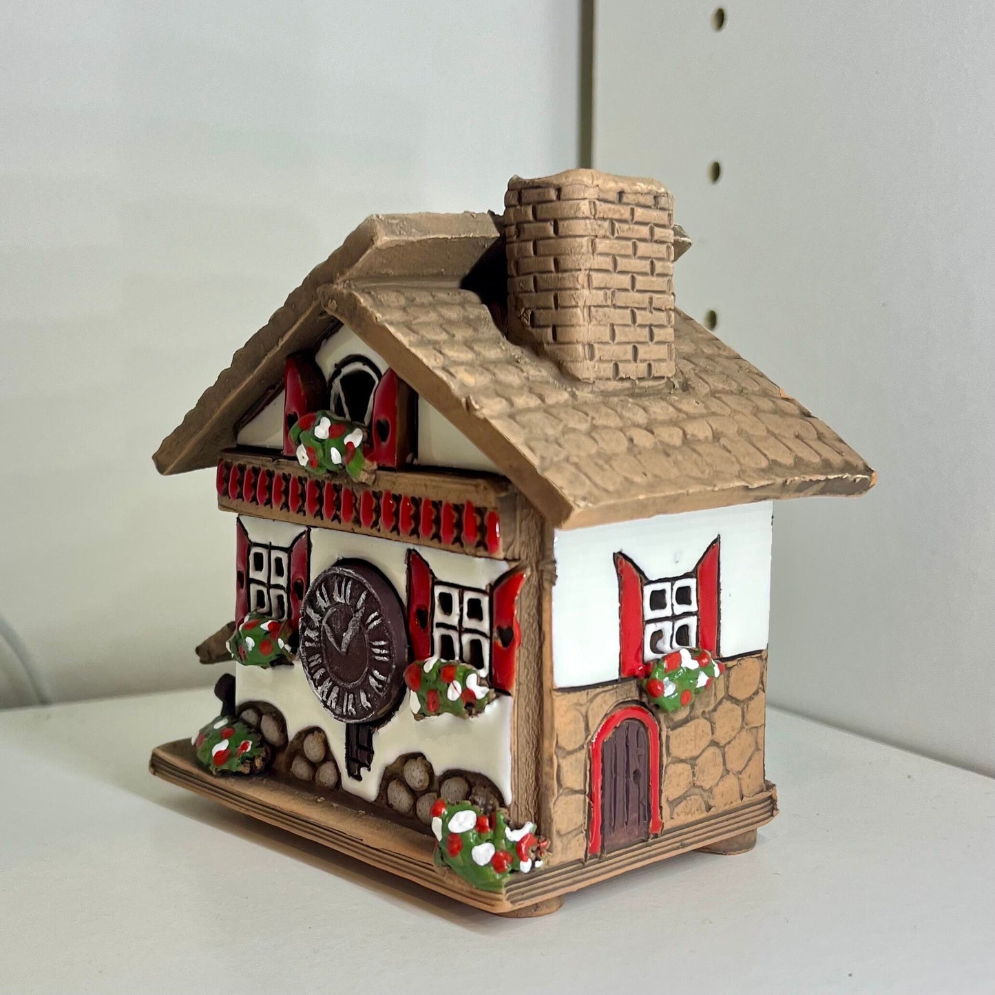 Christmas Ceramic House Collection - Handmade Collectible Miniature, Candle Holder, Room Decoration, Home Decor