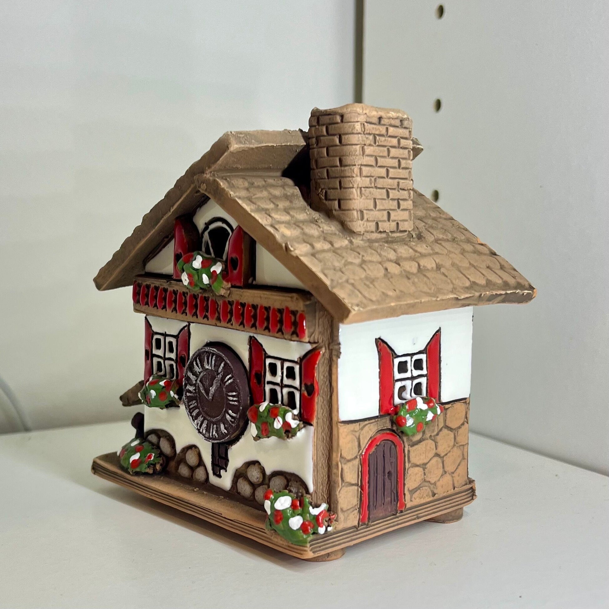 Christmas Ceramic House Collection - Handmade Collectible Miniature, Candle Holder, Room Decoration, Home Decor