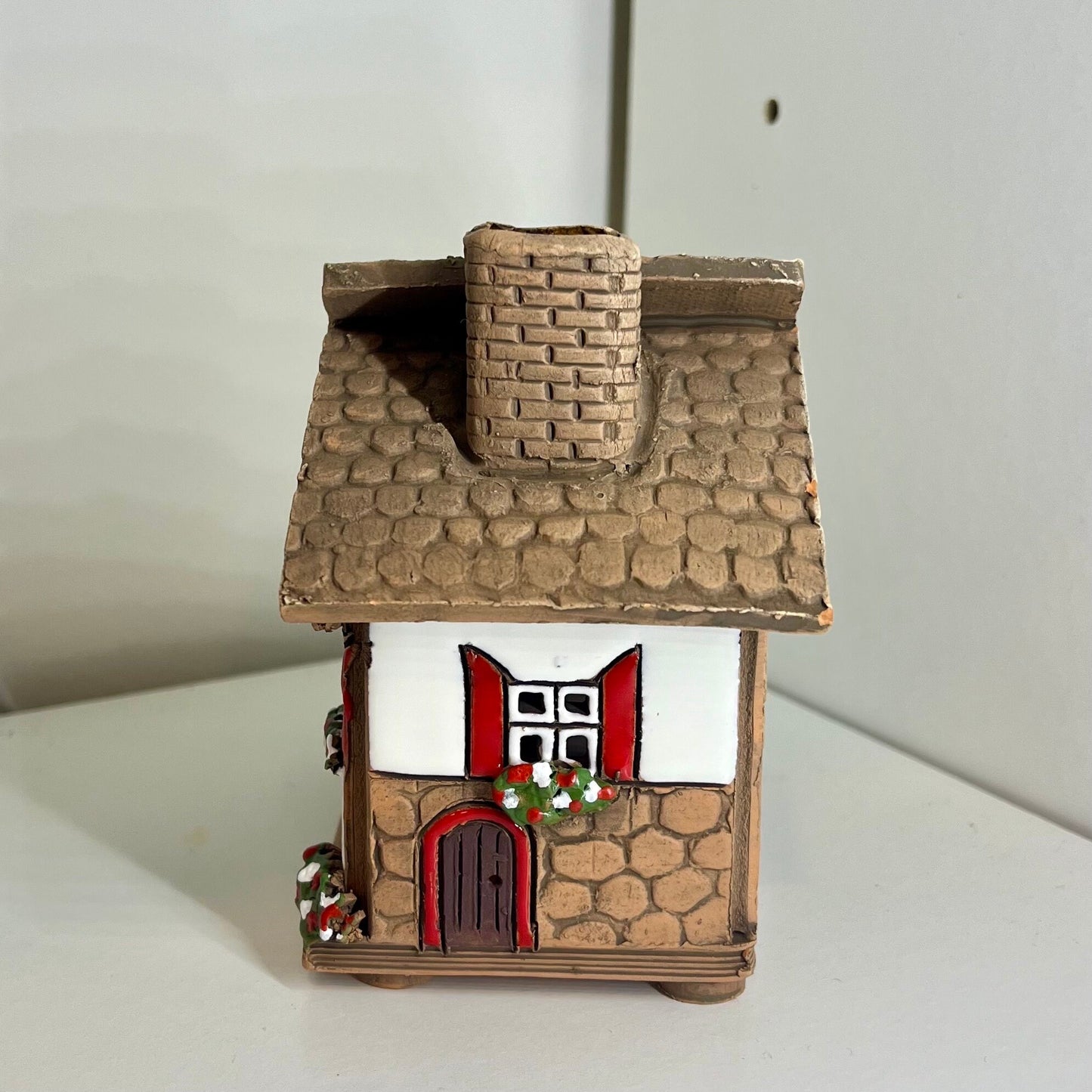 Christmas Ceramic House Collection - Handmade Collectible Miniature, Candle Holder, Room Decoration, Home Decor