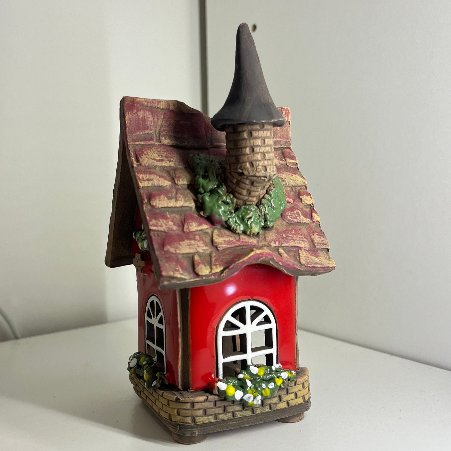 Christmas Ceramic House Collection - Handmade Collectible Miniature, Candle Holder, Room Decoration, Home Decor