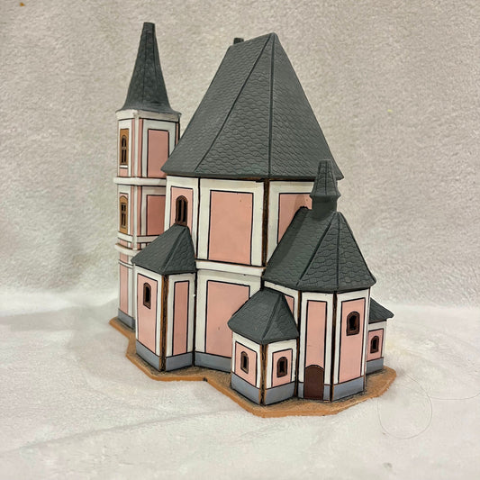 Christmas Ceramic House Art Tealight Candle Holder Room Decoration Handcrafted Collectible Miniature House (EG208)