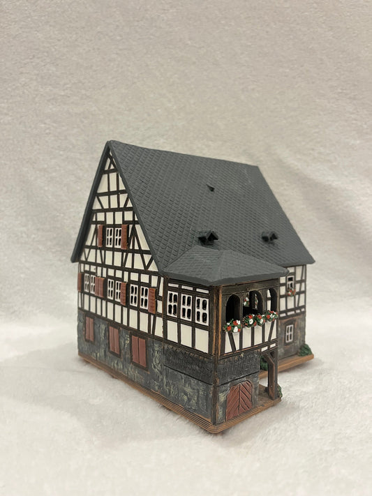 Christmas Ceramic House Art Tealight Candle Holder Room Decoration Handcrafted Collectible Miniature House (G118)