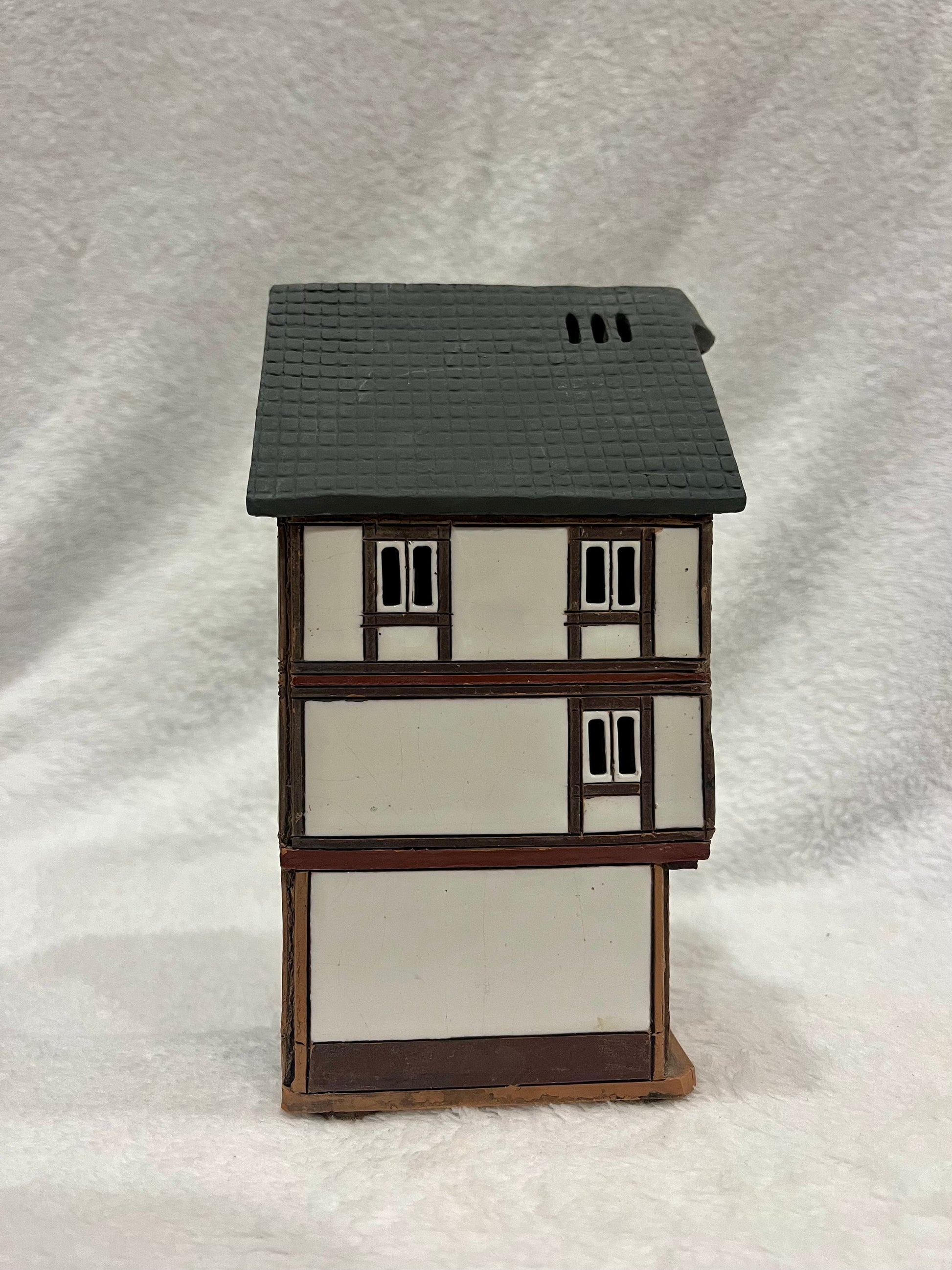 Christmas Ceramic House Art Tealight Candle Holder Room Decoration Handcrafted Collectible Miniature House G216