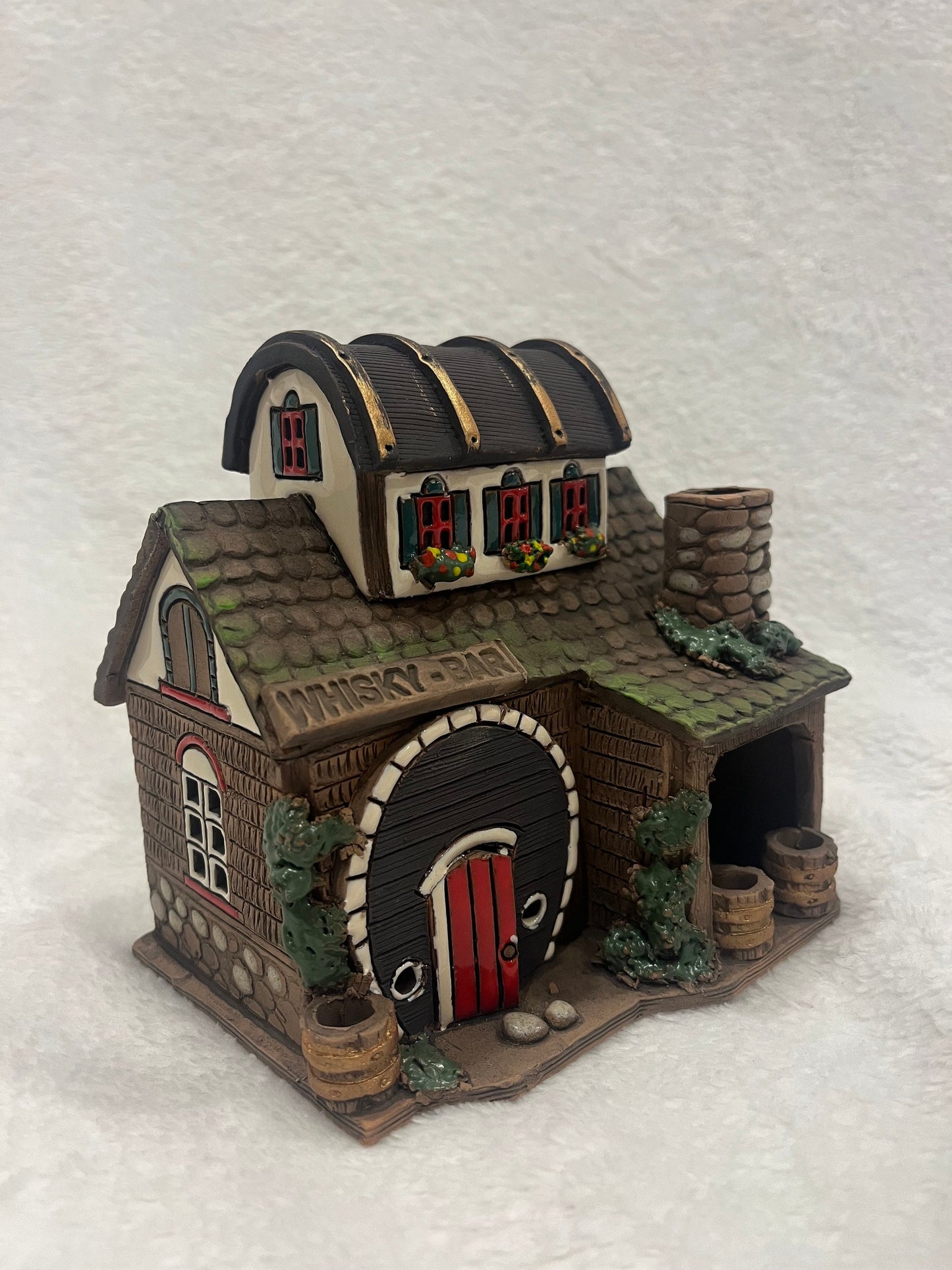 Christmas Ceramic House Art Tealight Candle Holder Room Decoration Handcrafted Collectible Miniature House B45
