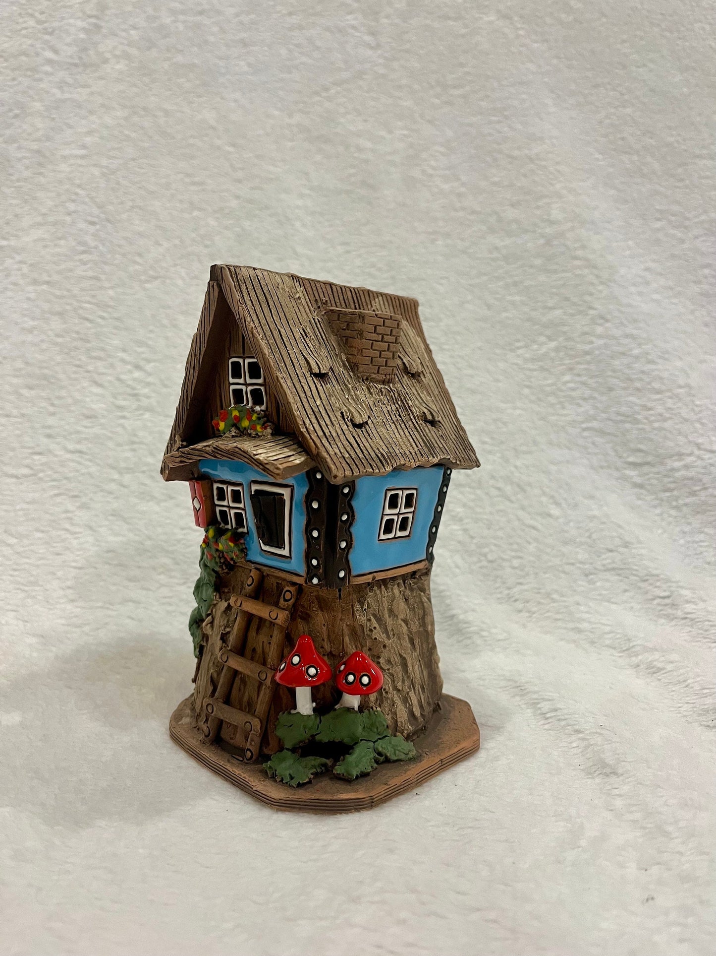 Christmas Ceramic House Art Tealight Candle Holder Room Decoration Handcrafted Collectible Miniature House A56