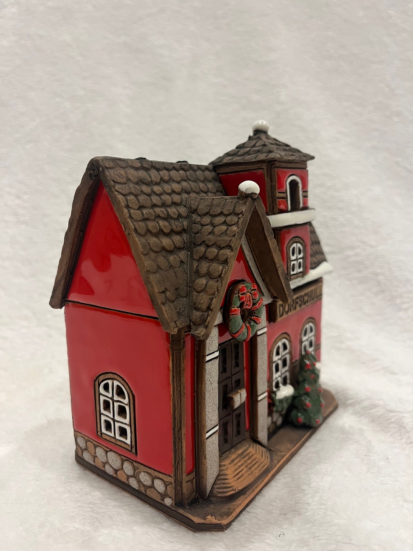 Christmas Ceramic House Art Tealight Candle Holder Room Decoration Handcrafted Collectible Miniature House B122