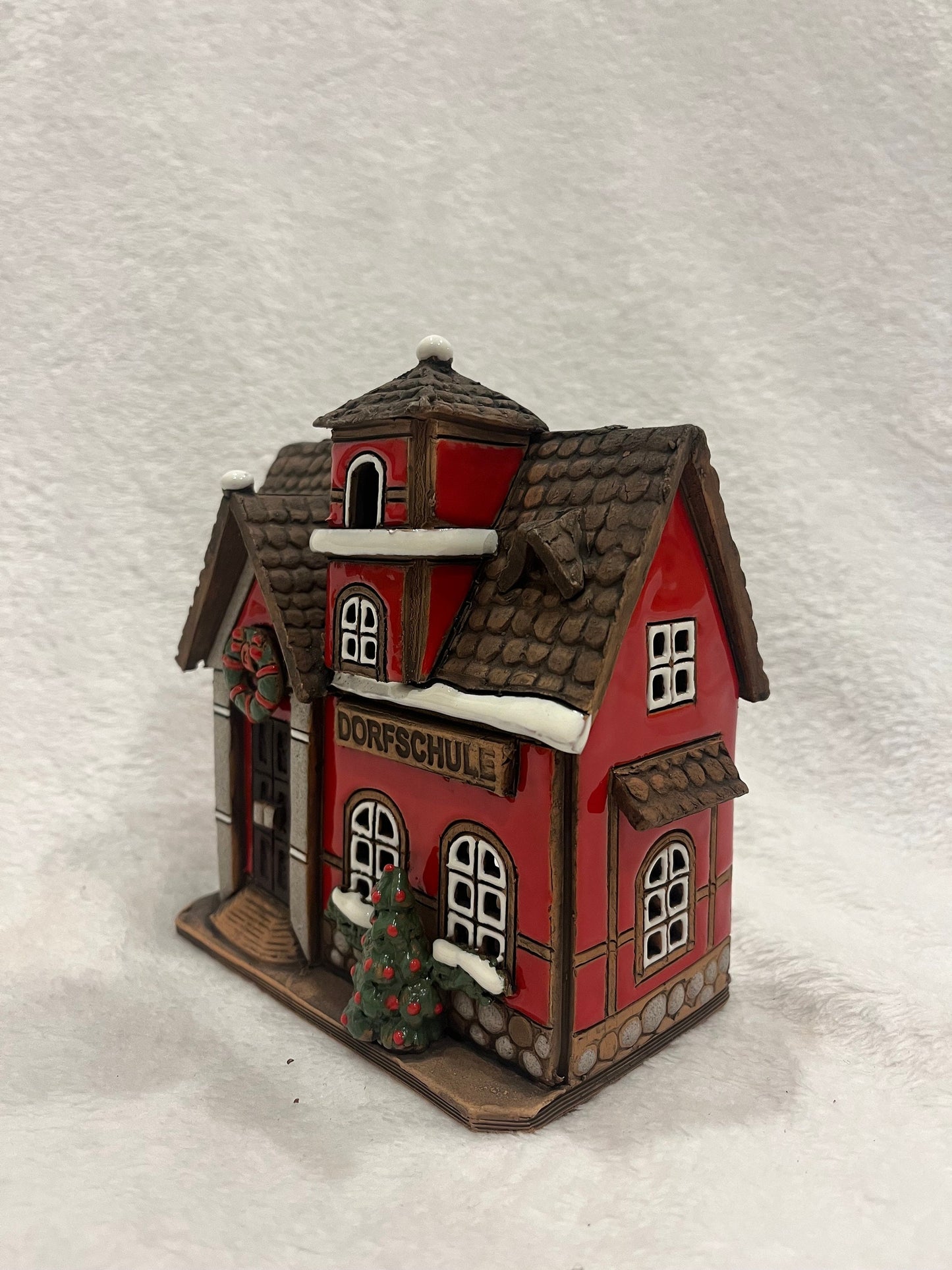 Christmas Ceramic House Art Tealight Candle Holder Room Decoration Handcrafted Collectible Miniature House B122