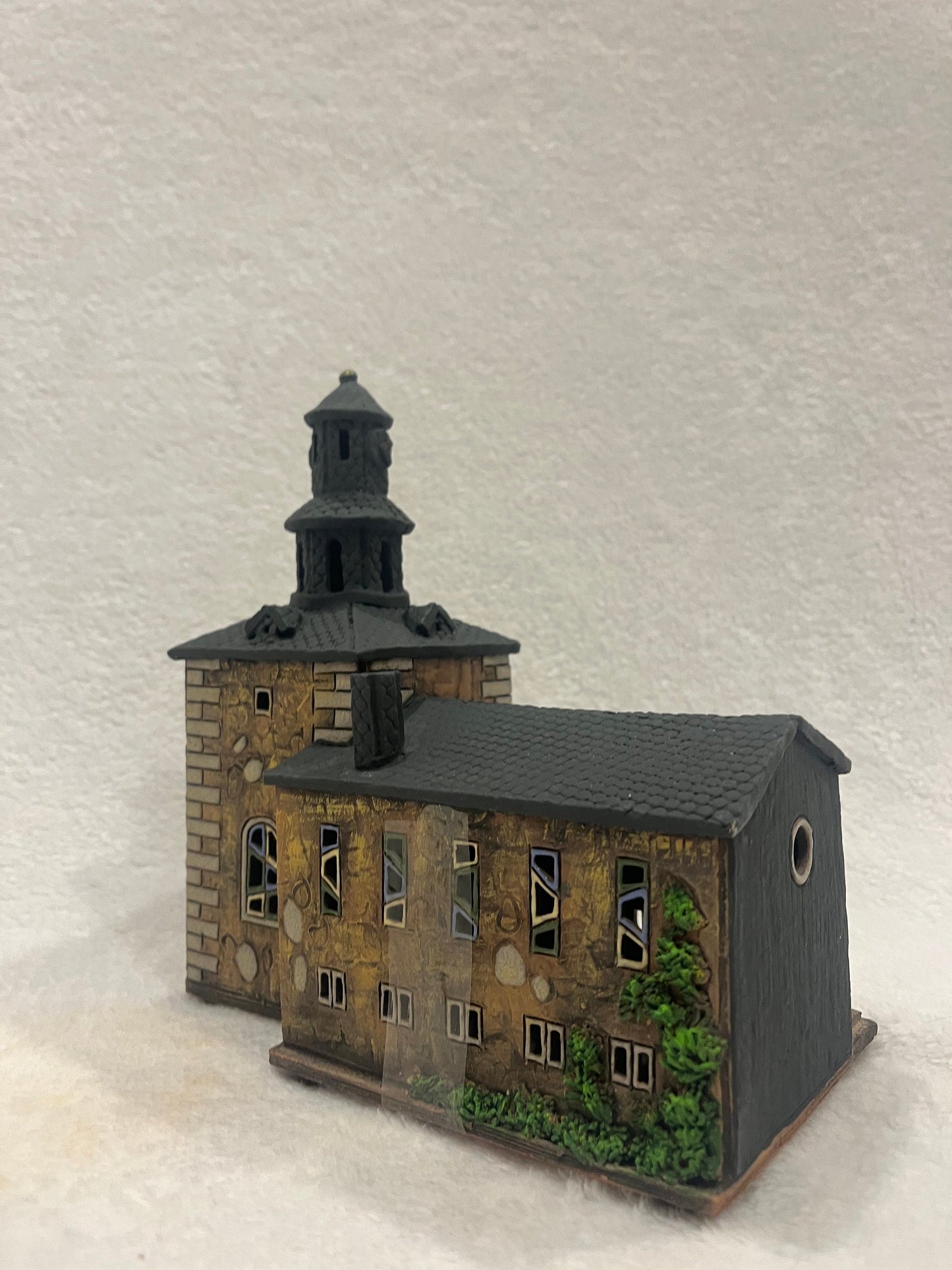 Christmas Ceramic House Art Tealight Candle Holder Room Decoration Handcrafted Collectible Miniature House CG29