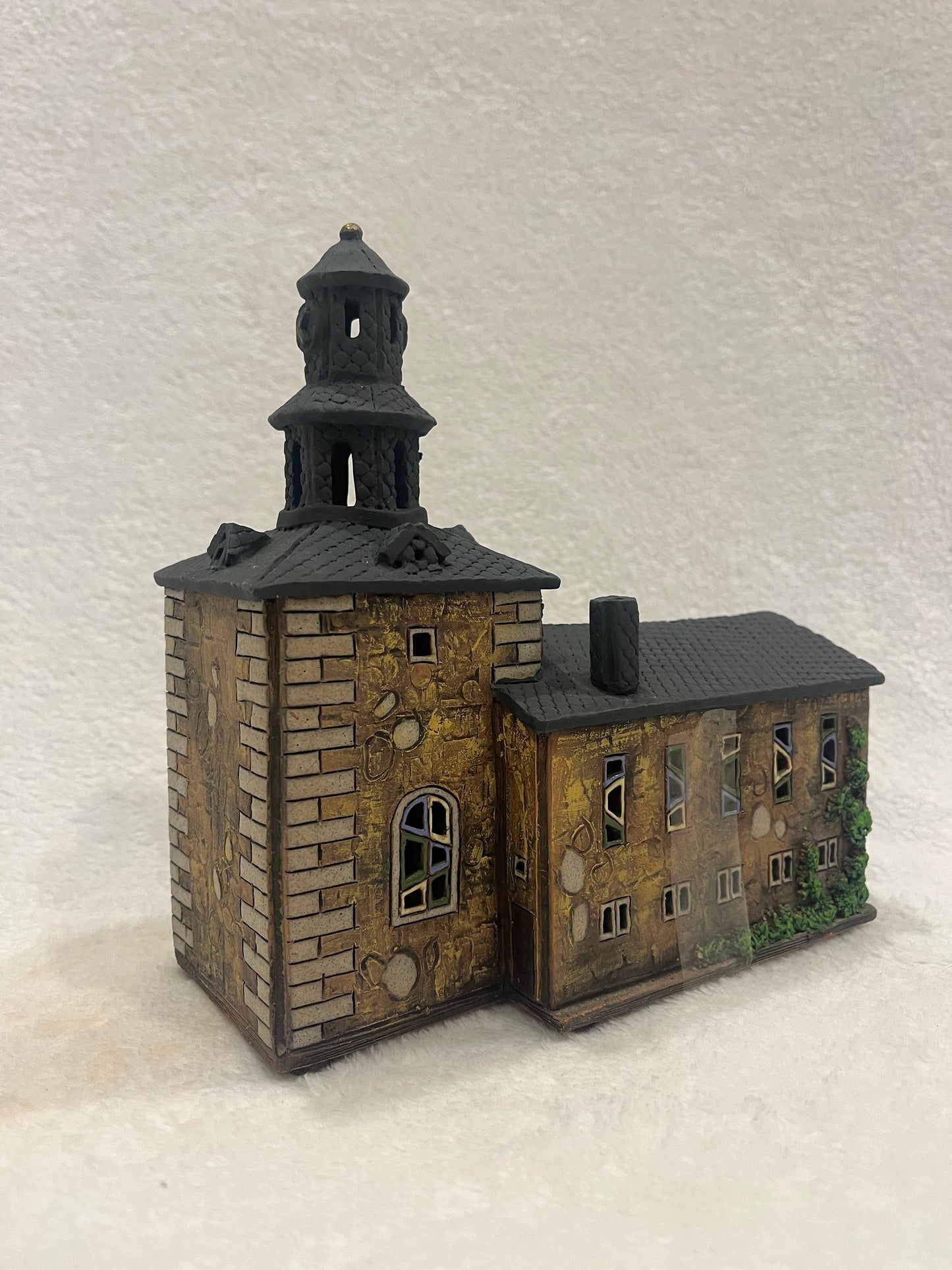 Christmas Ceramic House Art Tealight Candle Holder Room Decoration Handcrafted Collectible Miniature House CG29