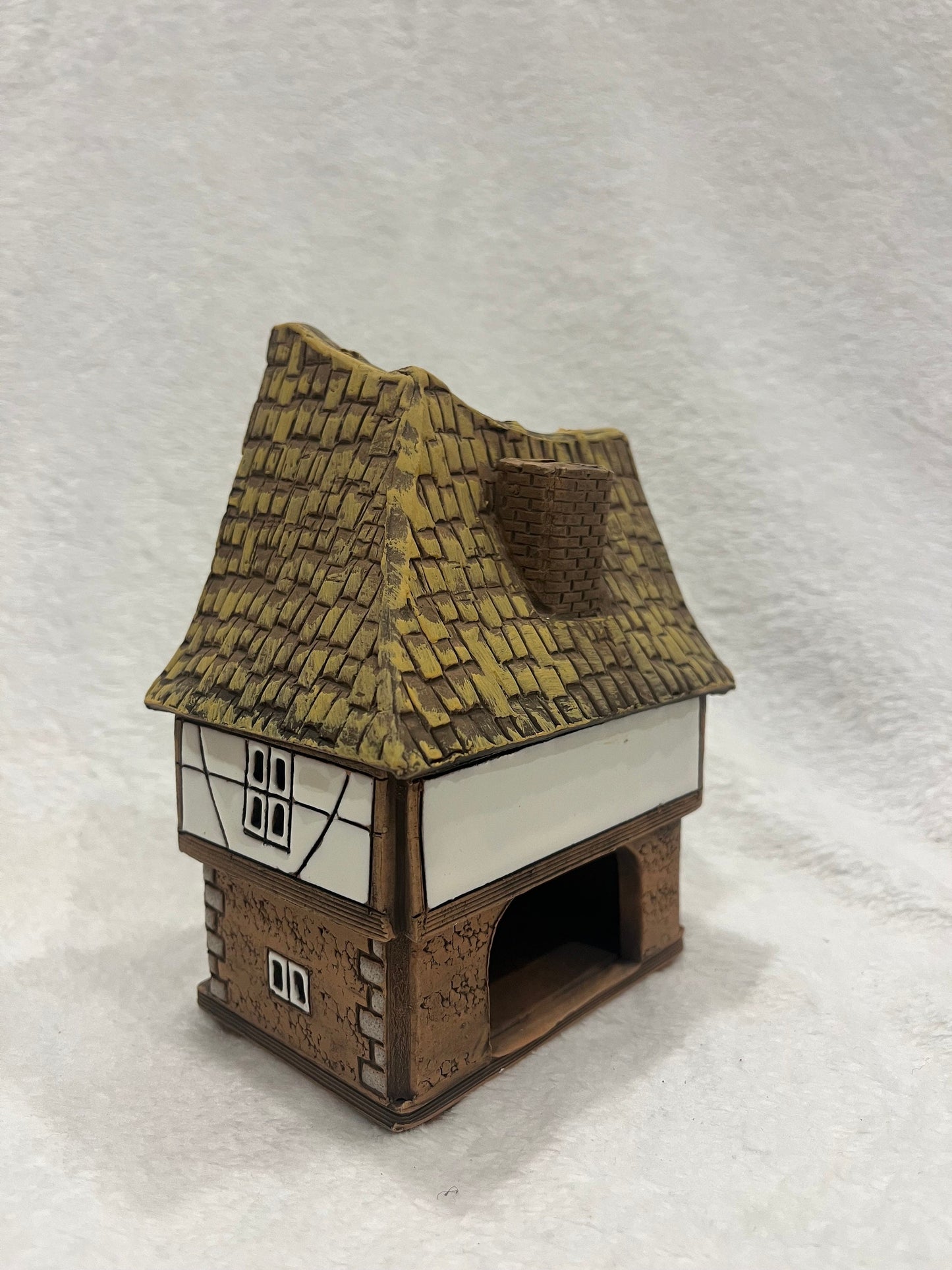 Christmas Ceramic House Art Tealight Candle Holder Room Decoration Handcrafted Collectible Miniature House A