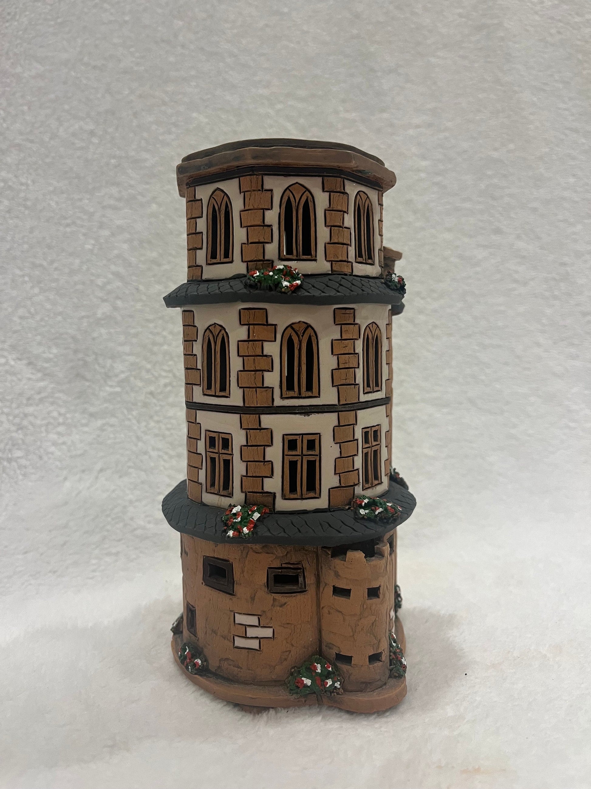 Christmas Ceramic House Art Tealight Candle Holder Room Decoration Handcrafted Collectible Miniature House GB50-3
