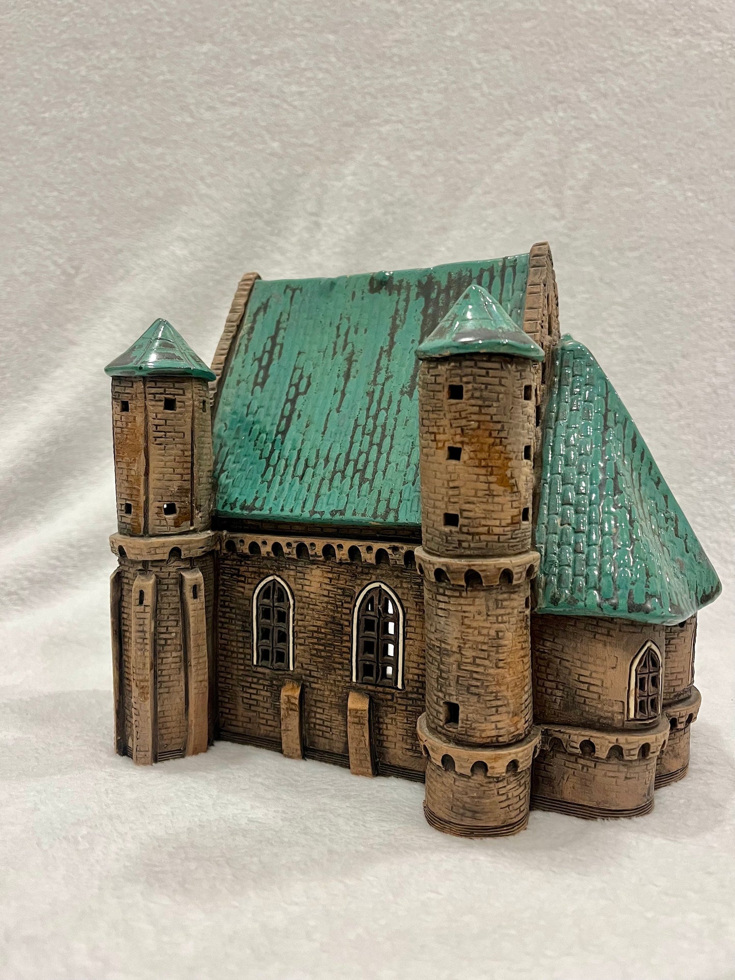 Christmas Ceramic House Art Tealight Candle Holder Room Decoration Handcrafted Collectible Miniature House D29