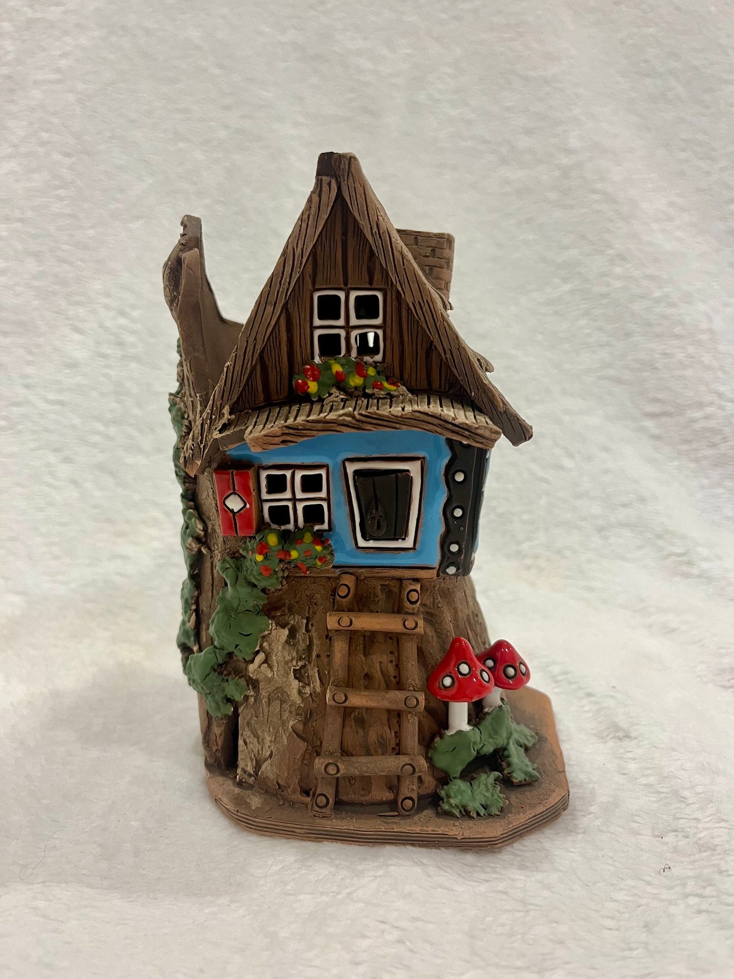 Christmas Ceramic House Art Tealight Candle Holder Room Decoration Handcrafted Collectible Miniature House A56