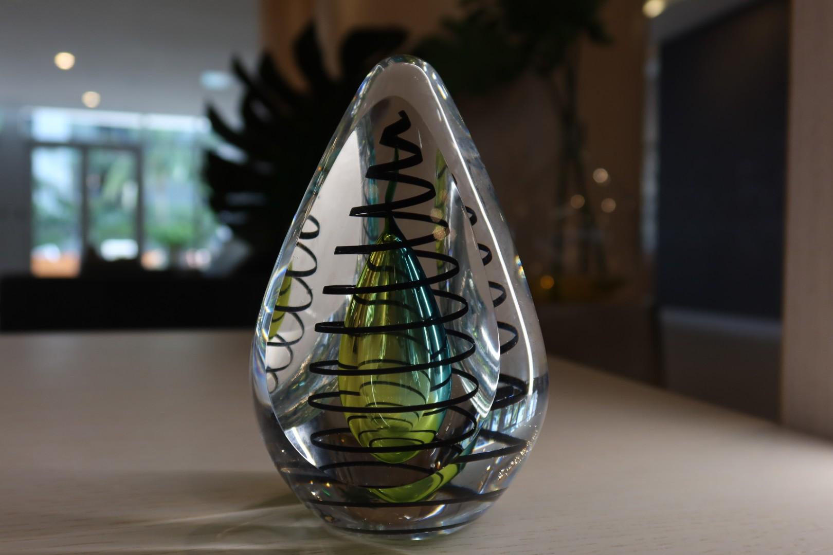 Handmade Blown Art Glass Shaped Sculpture