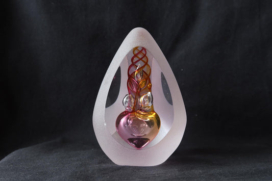 Handmade Blown Art Glass Shaped Sculpture