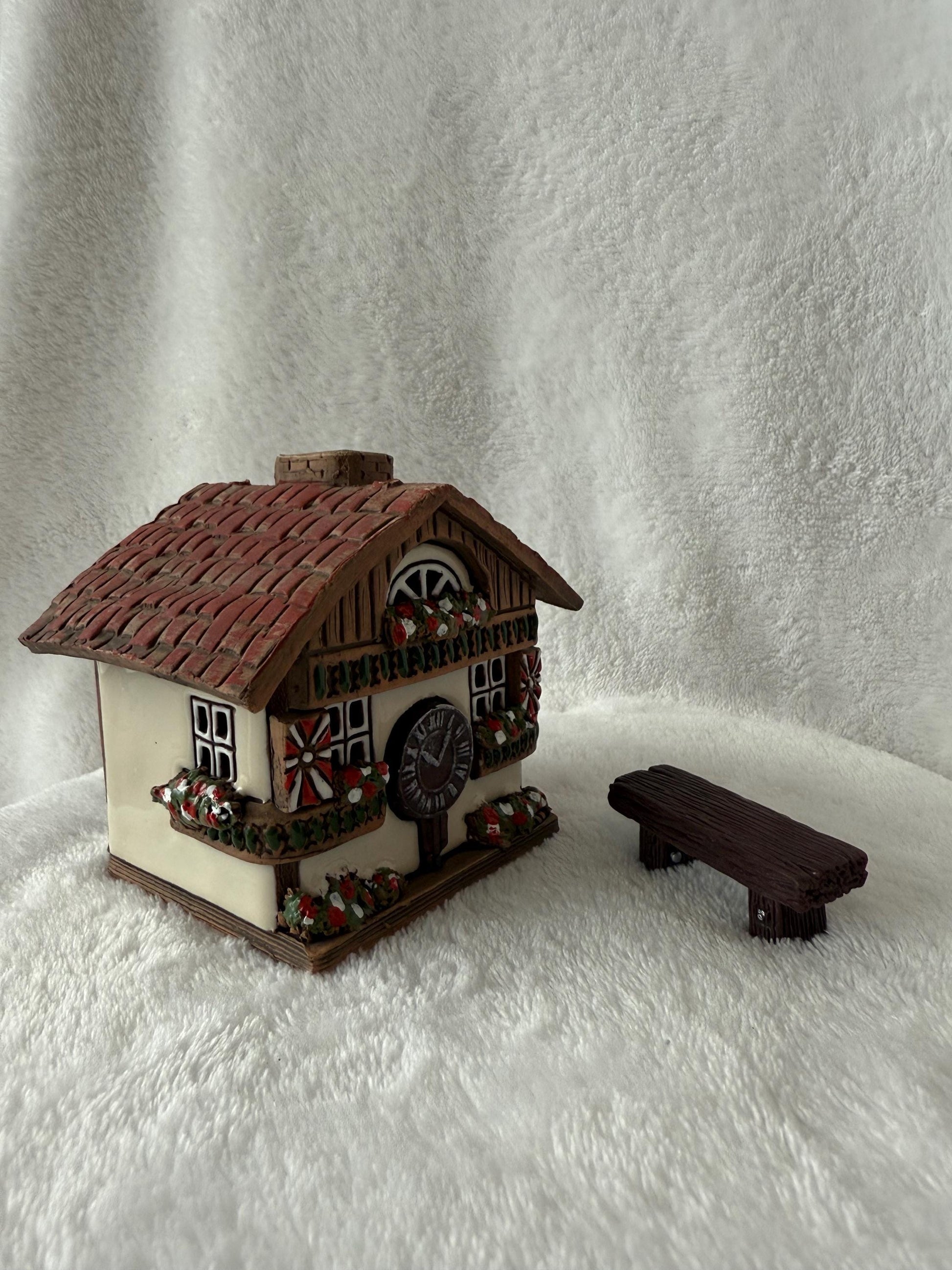 Christmas Ceramic House Collection - Handmade Collectible Miniature, Candle Holder, Room Decoration, Home Decor
