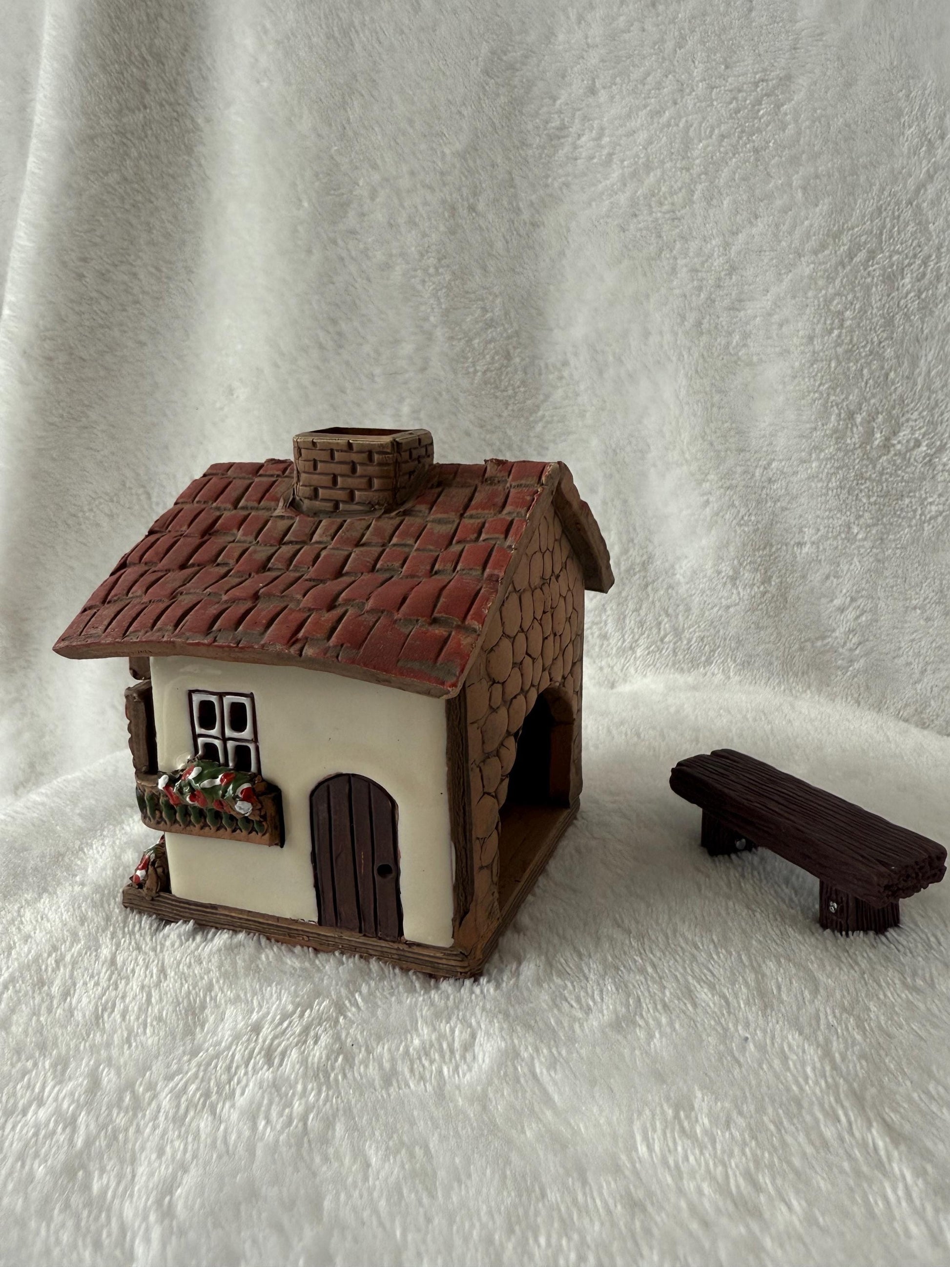 Christmas Ceramic House Collection - Handmade Collectible Miniature, Candle Holder, Room Decoration, Home Decor