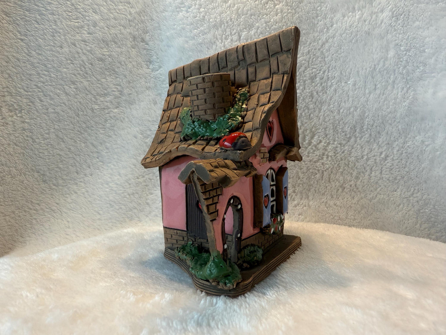 Christmas Ceramic House Collection - Handmade Collectible Miniature, Candle Holder, Room Decoration, Home Decor