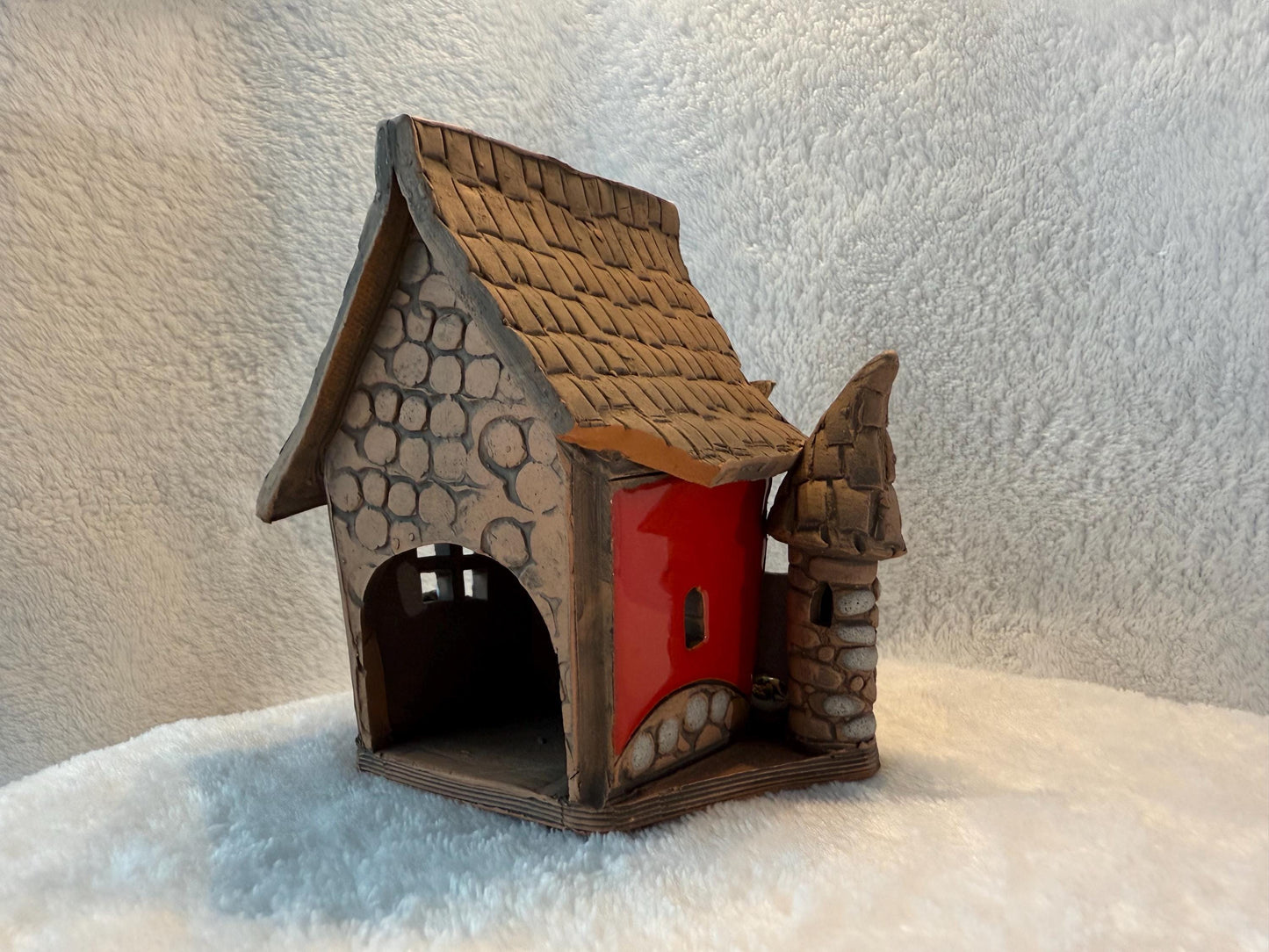 Christmas Ceramic House Collection - Handmade Collectible Miniature, Candle Holder, Room Decoration, Home Decor