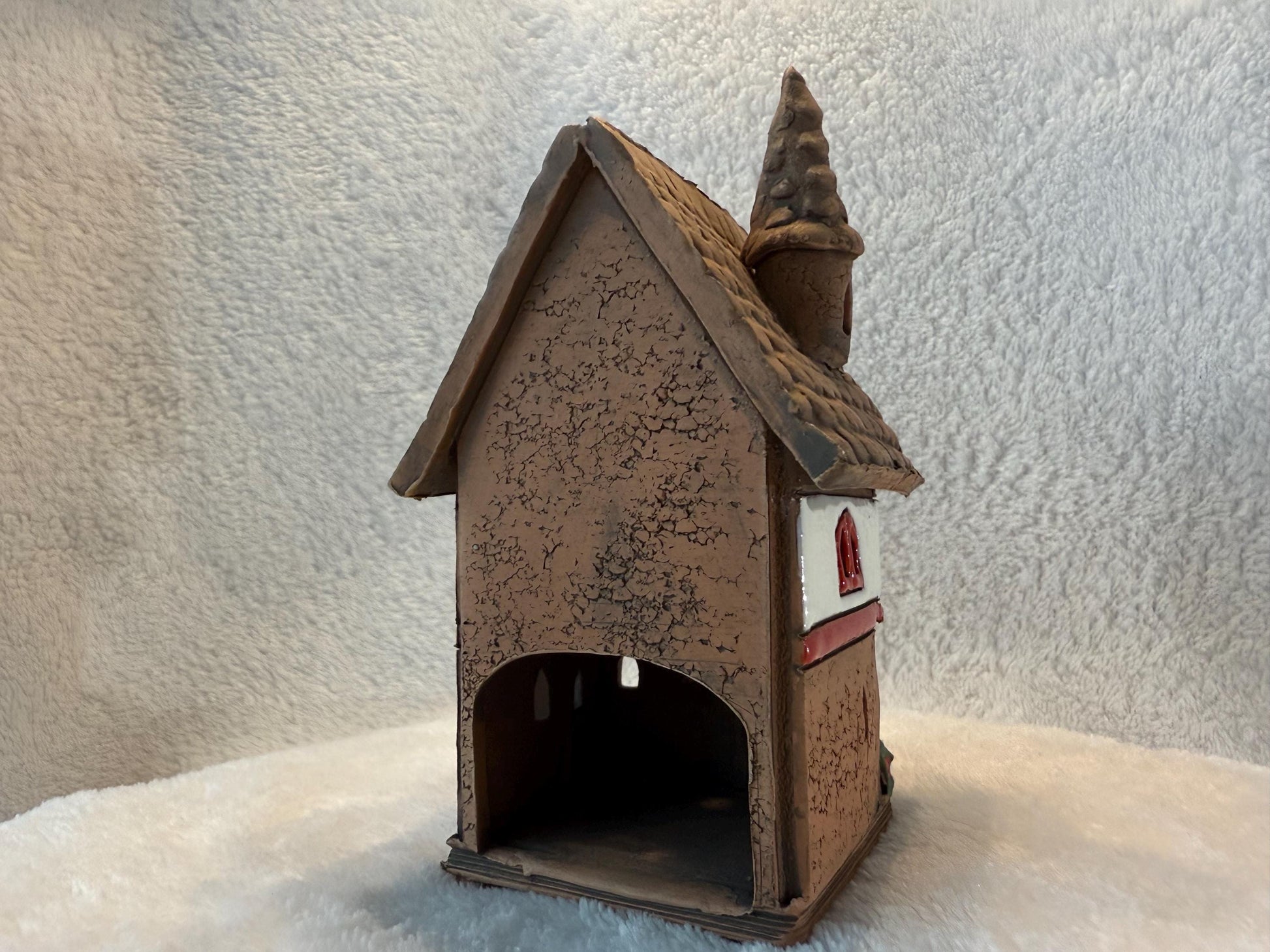 Christmas Ceramic House Collection - Handmade Collectible Miniature, Candle Holder, Room Decoration, Home Decor