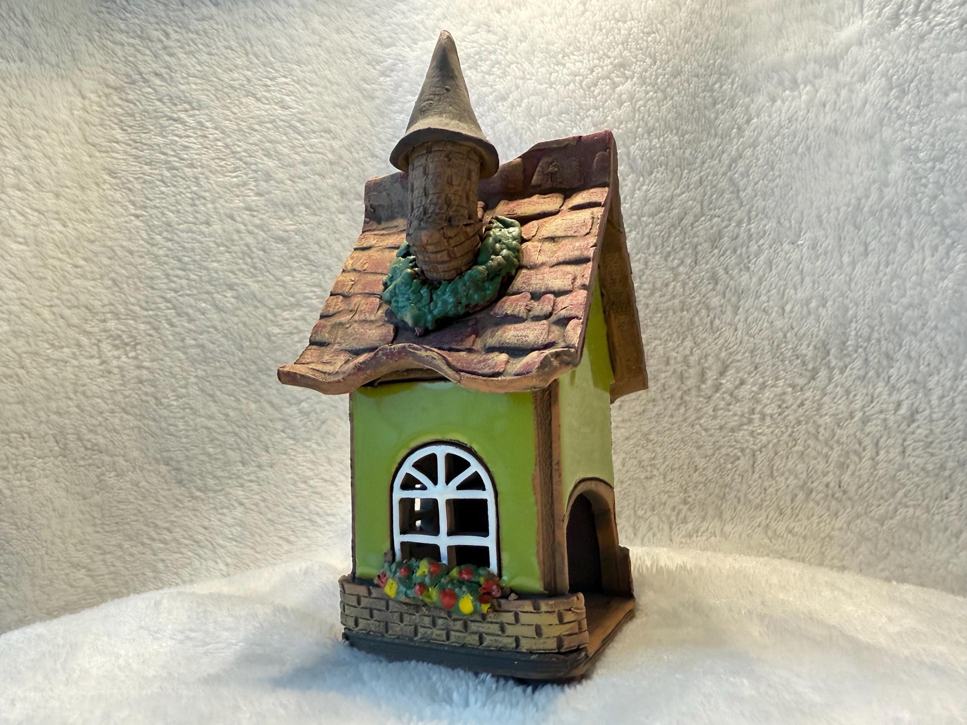 Christmas Ceramic House Collection - Handmade Collectible Miniature, Candle Holder, Room Decoration, Home Decor