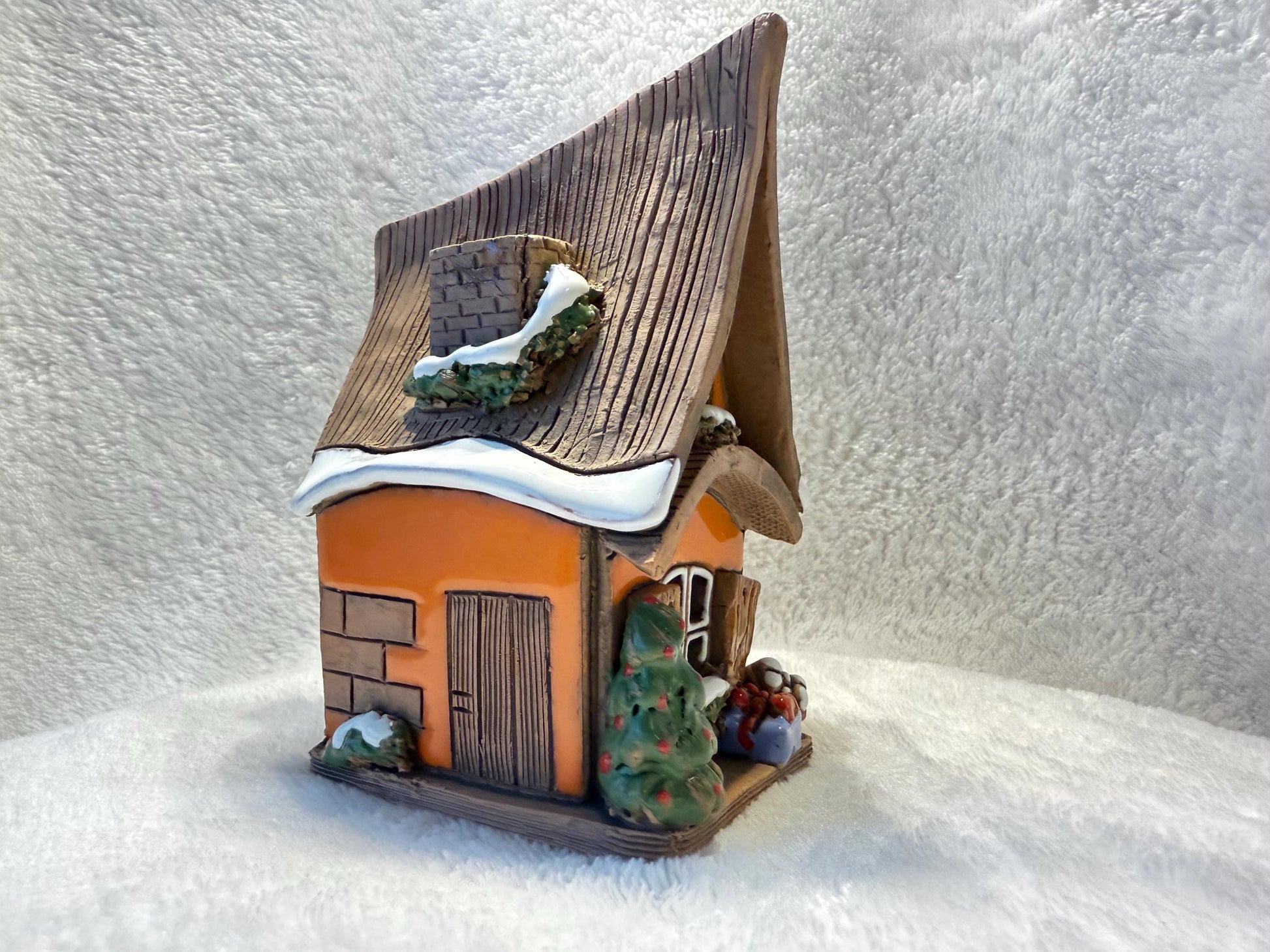 Christmas Ceramic House Collection - Handmade Collectible Miniature, Candle Holder, Room Decoration, Home Decor