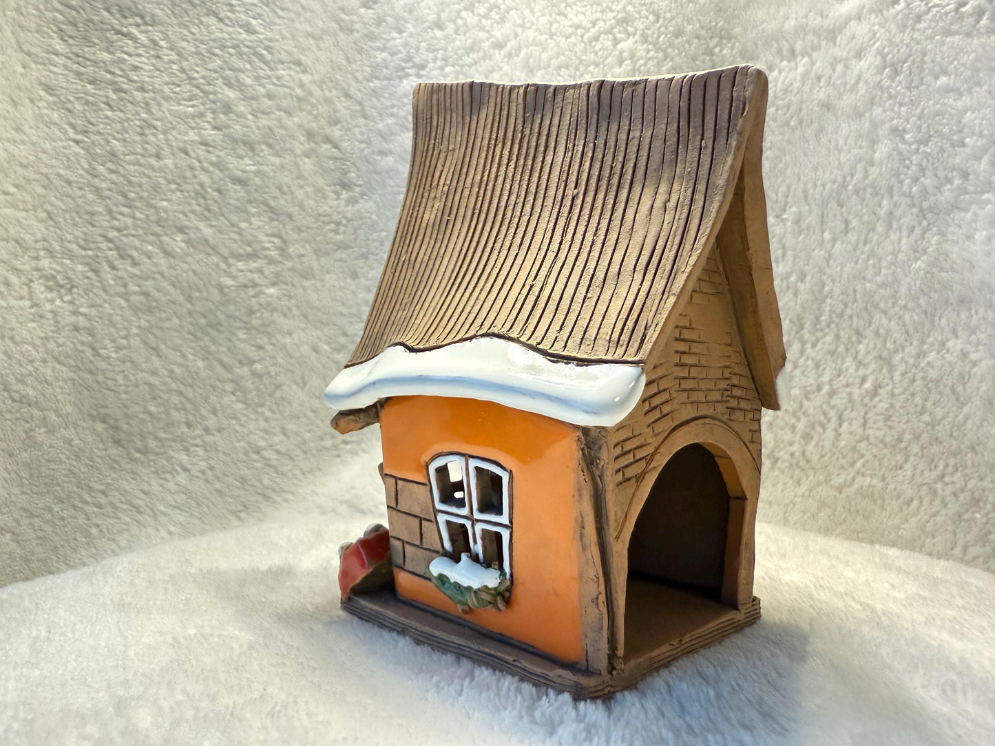Christmas Ceramic House Collection - Handmade Collectible Miniature, Candle Holder, Room Decoration, Home Decor