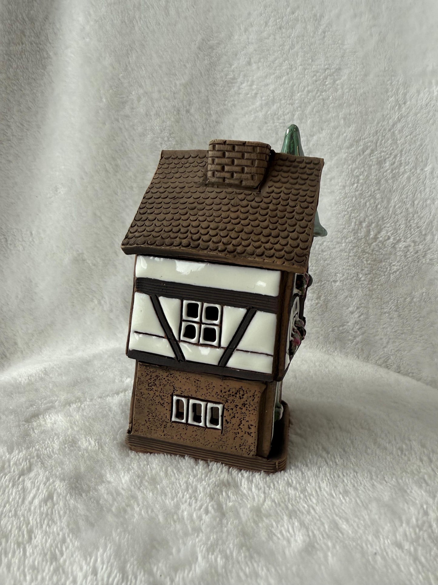 Christmas Ceramic House Collection - Handmade Collectible Miniature, Candle Holder, Room Decoration, Home Decor (R86)