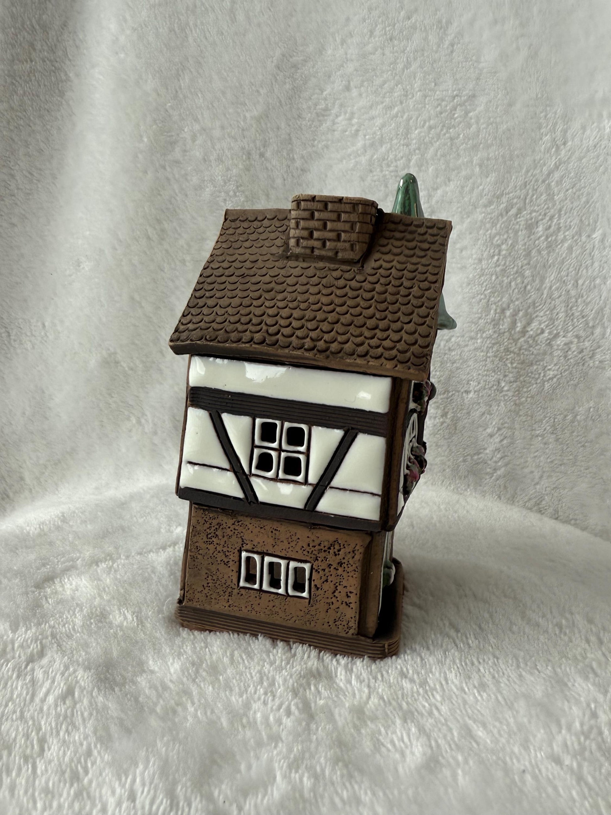 Christmas Ceramic House Collection - Handmade Collectible Miniature, Candle Holder, Room Decoration, Home Decor (R86)
