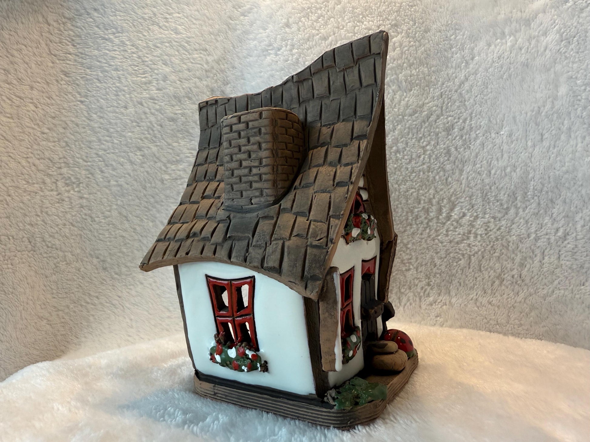 Christmas Ceramic House Collection - Handmade Collectible Miniature, Candle Holder, Room Decoration, Home Decor