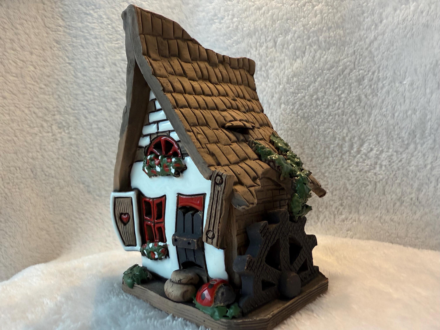 Christmas Ceramic House Collection - Handmade Collectible Miniature, Candle Holder, Room Decoration, Home Decor
