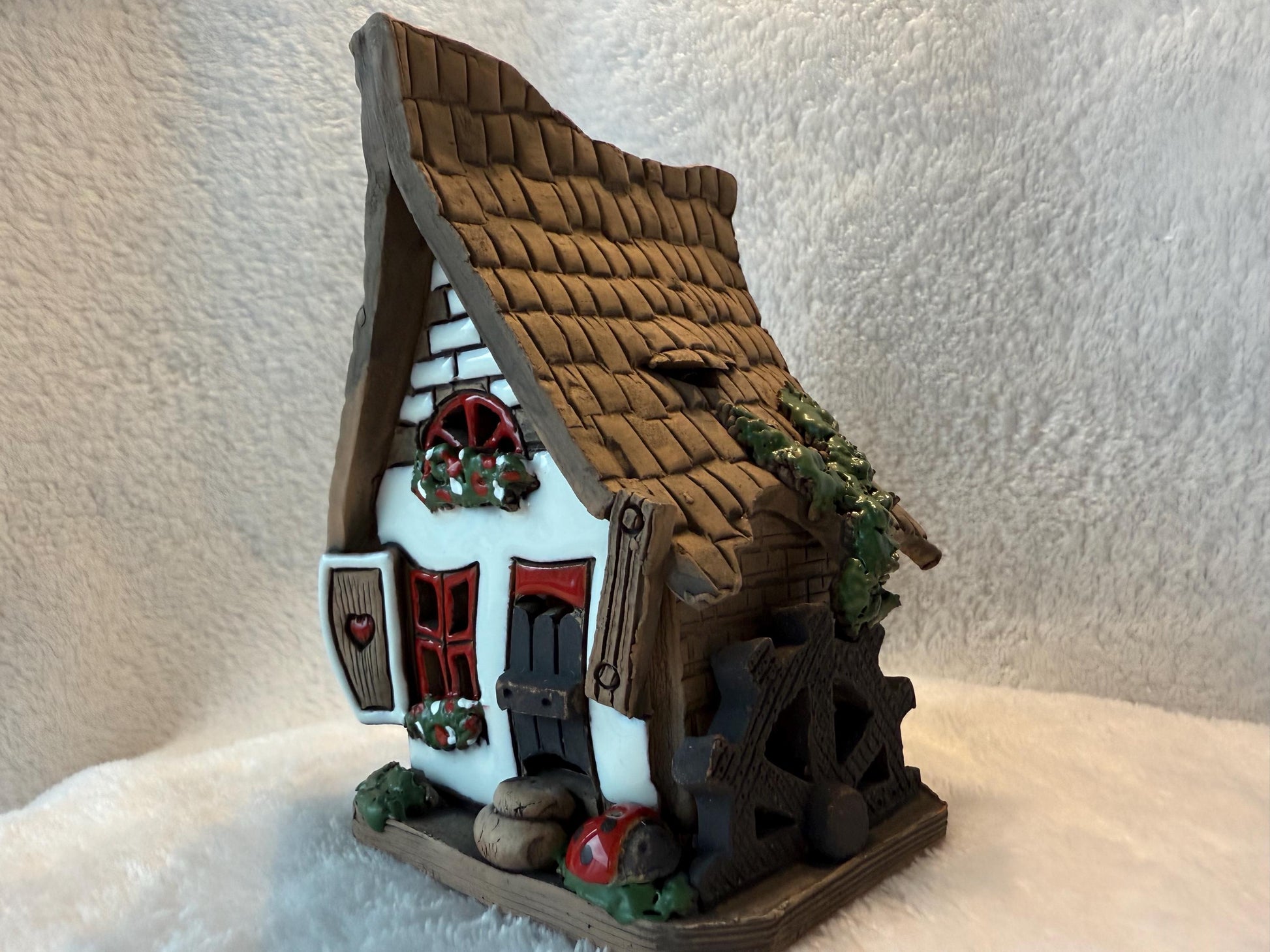Christmas Ceramic House Collection - Handmade Collectible Miniature, Candle Holder, Room Decoration, Home Decor