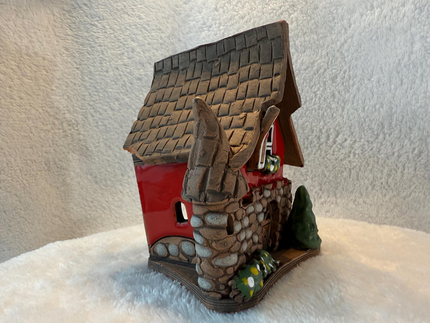 Christmas Ceramic House Collection - Handmade Collectible Miniature, Candle Holder, Room Decoration, Home Decor