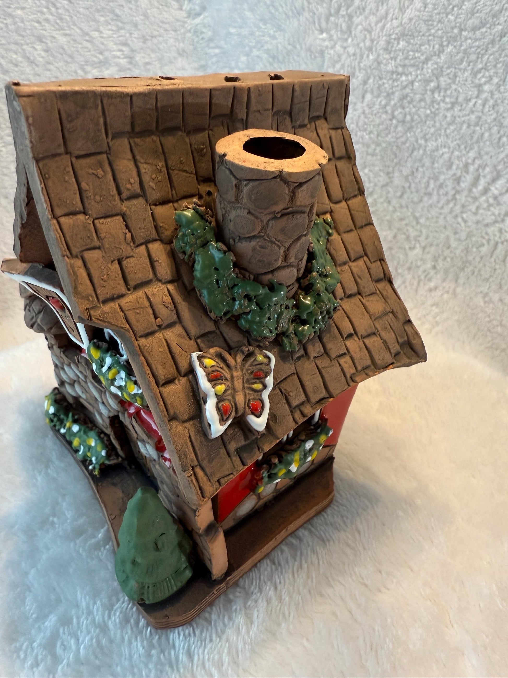 Christmas Ceramic House Collection - Handmade Collectible Miniature, Candle Holder, Room Decoration, Home Decor