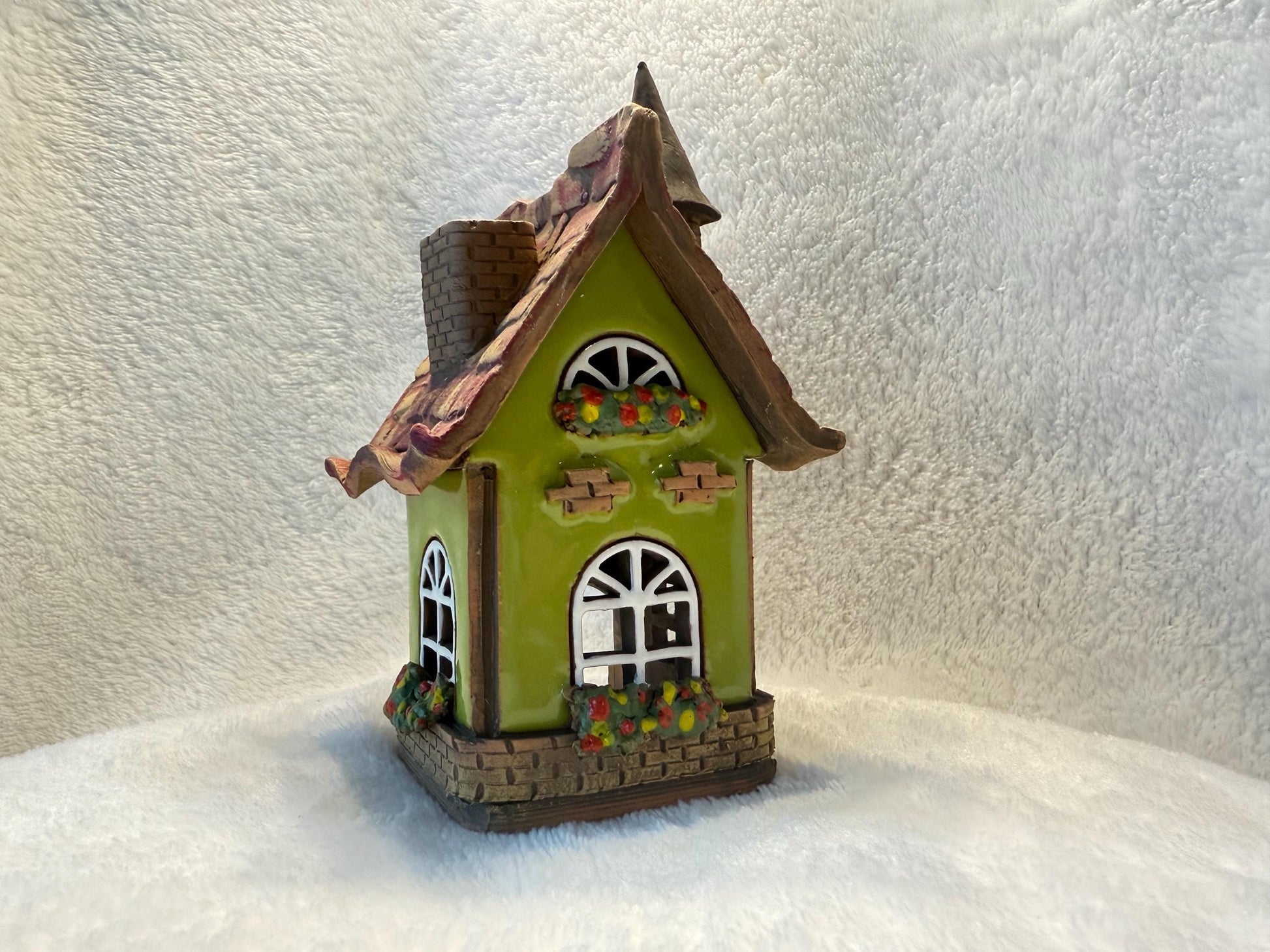Christmas Ceramic House Collection - Handmade Collectible Miniature, Candle Holder, Room Decoration, Home Decor