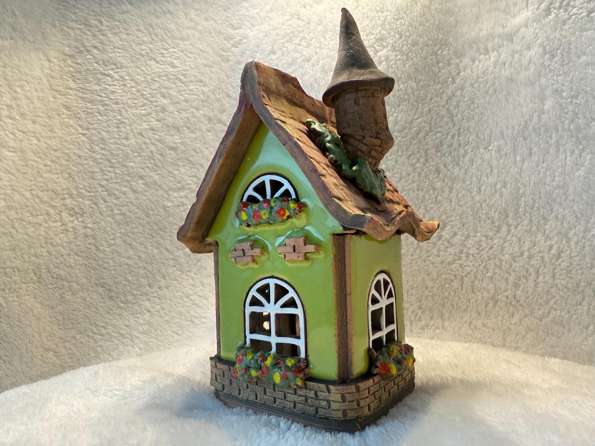 Christmas Ceramic House Collection - Handmade Collectible Miniature, Candle Holder, Room Decoration, Home Decor