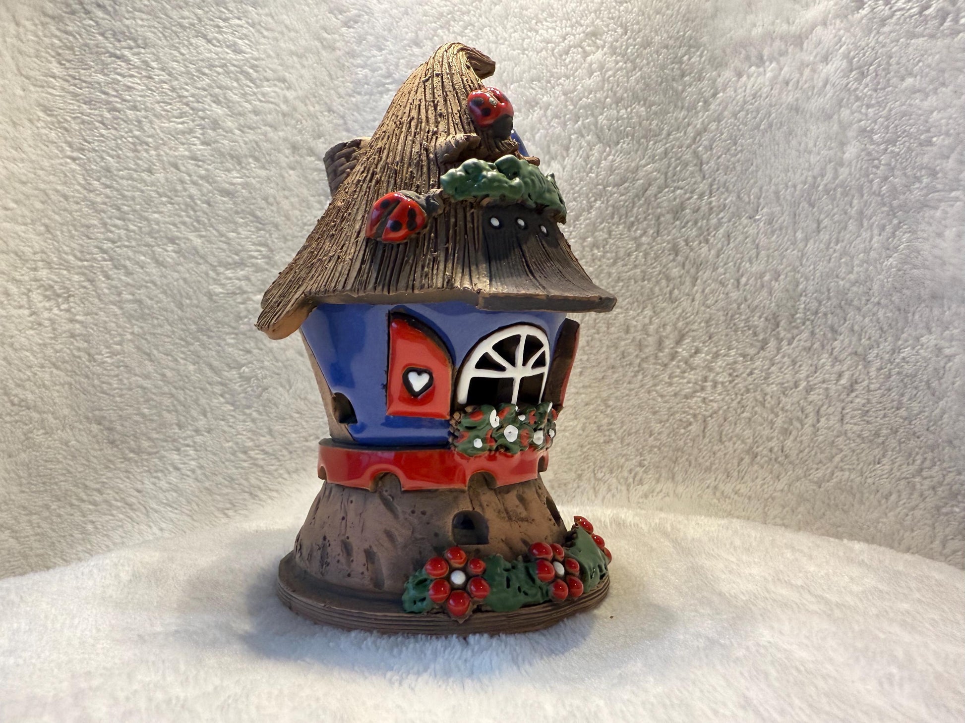 Christmas Ceramic House Collection - Handmade Collectible Miniature, Candle Holder, Room Decoration, Home Decor