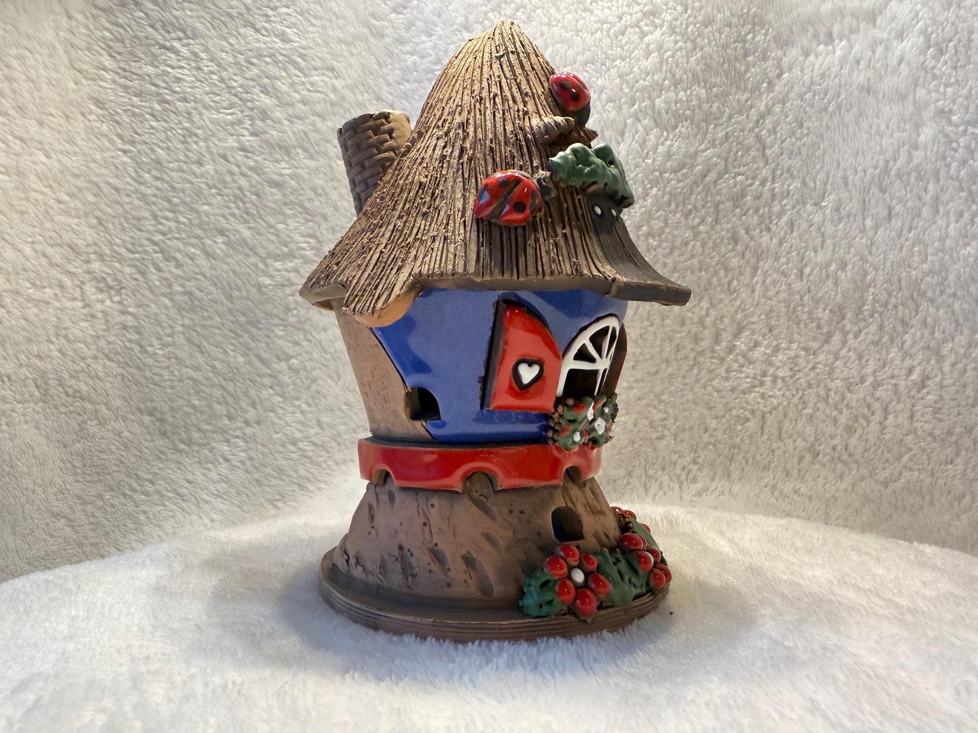 Christmas Ceramic House Collection - Handmade Collectible Miniature, Candle Holder, Room Decoration, Home Decor