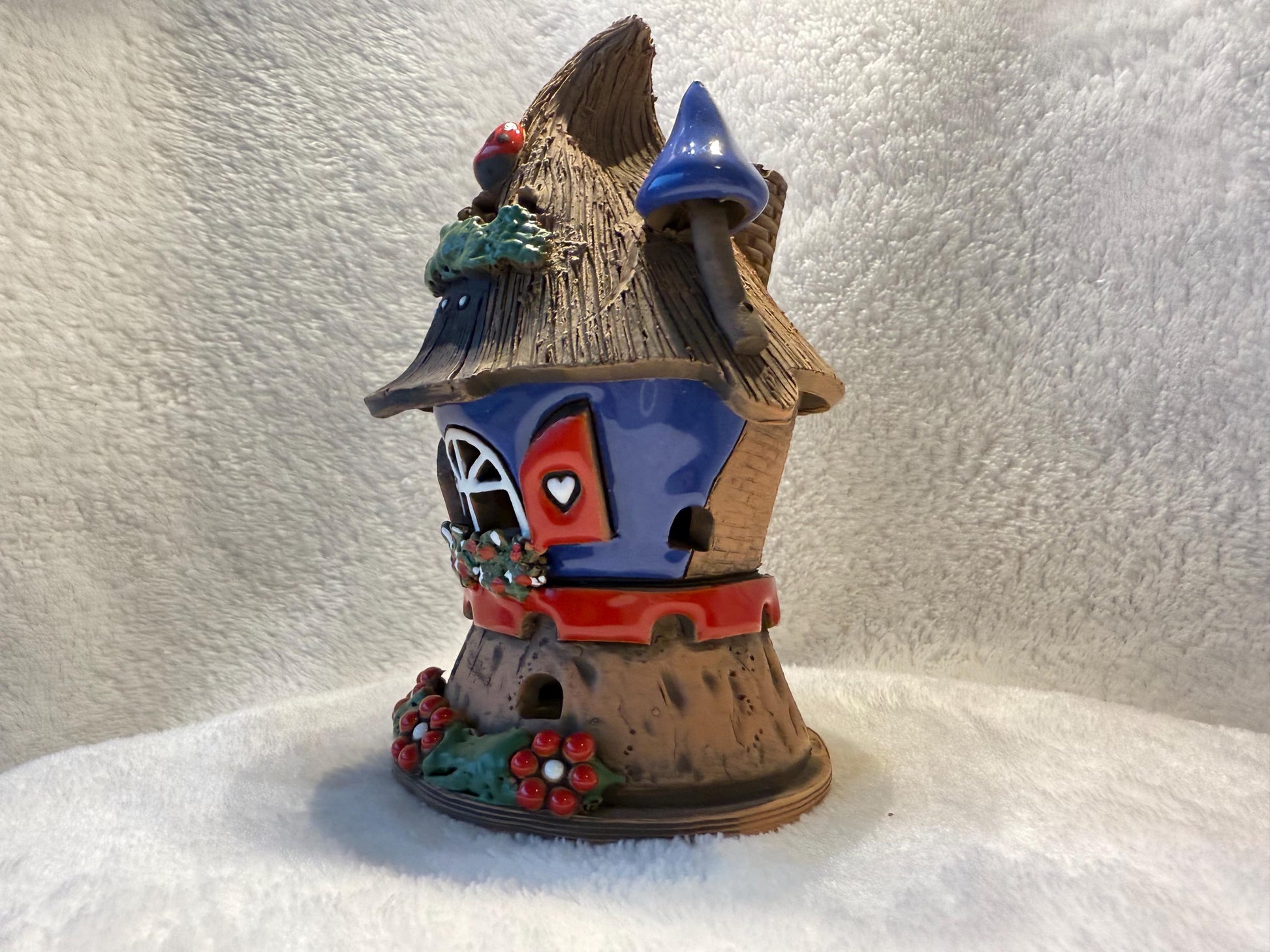 Christmas Ceramic House Collection - Handmade Collectible Miniature, Candle Holder, Room Decoration, Home Decor
