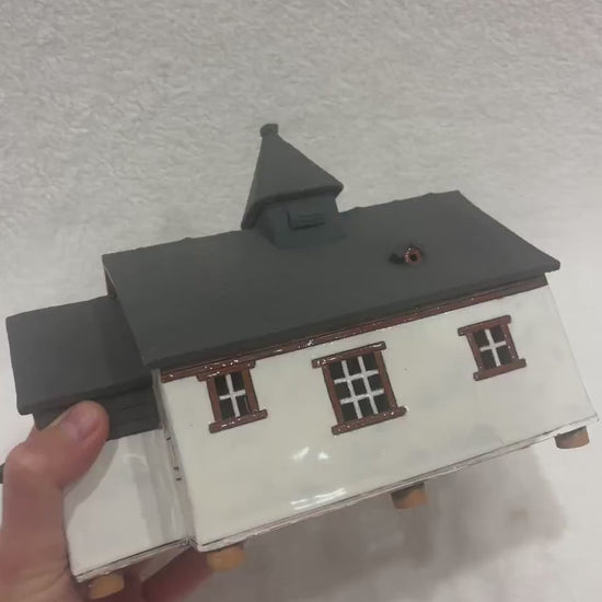 Christmas Ceramic House Art Tealight Candle Holder Room Decoration Handcrafted Collectible Miniature House GC68