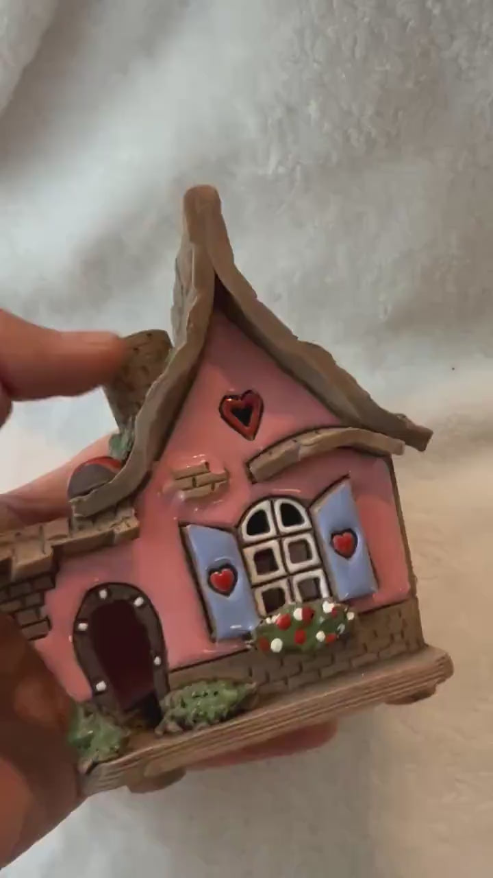 Christmas Ceramic House Collection - Handmade Collectible Miniature, Candle Holder, Room Decoration, Home Decor