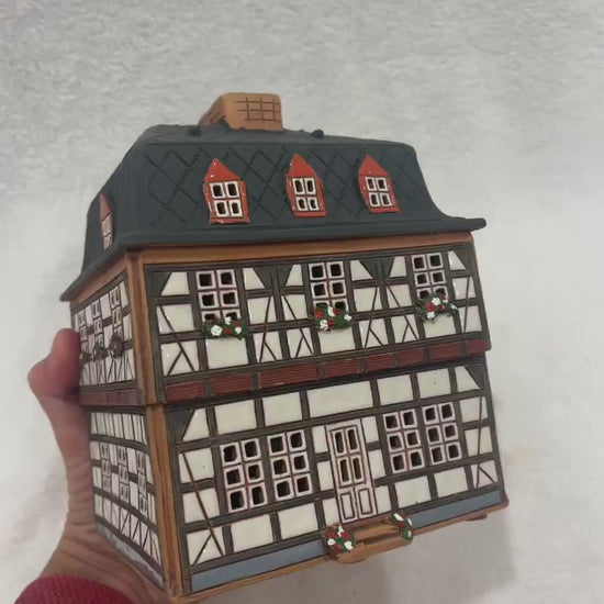 Christmas Ceramic House Art Tealight Candle Holder Room Decoration Handcrafted Collectible Miniature House GC109