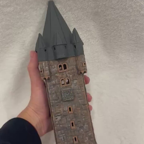 Christmas Ceramic House Art Tealight Candle Holder Room Decoration Handcrafted Collectible Miniature House (G202)