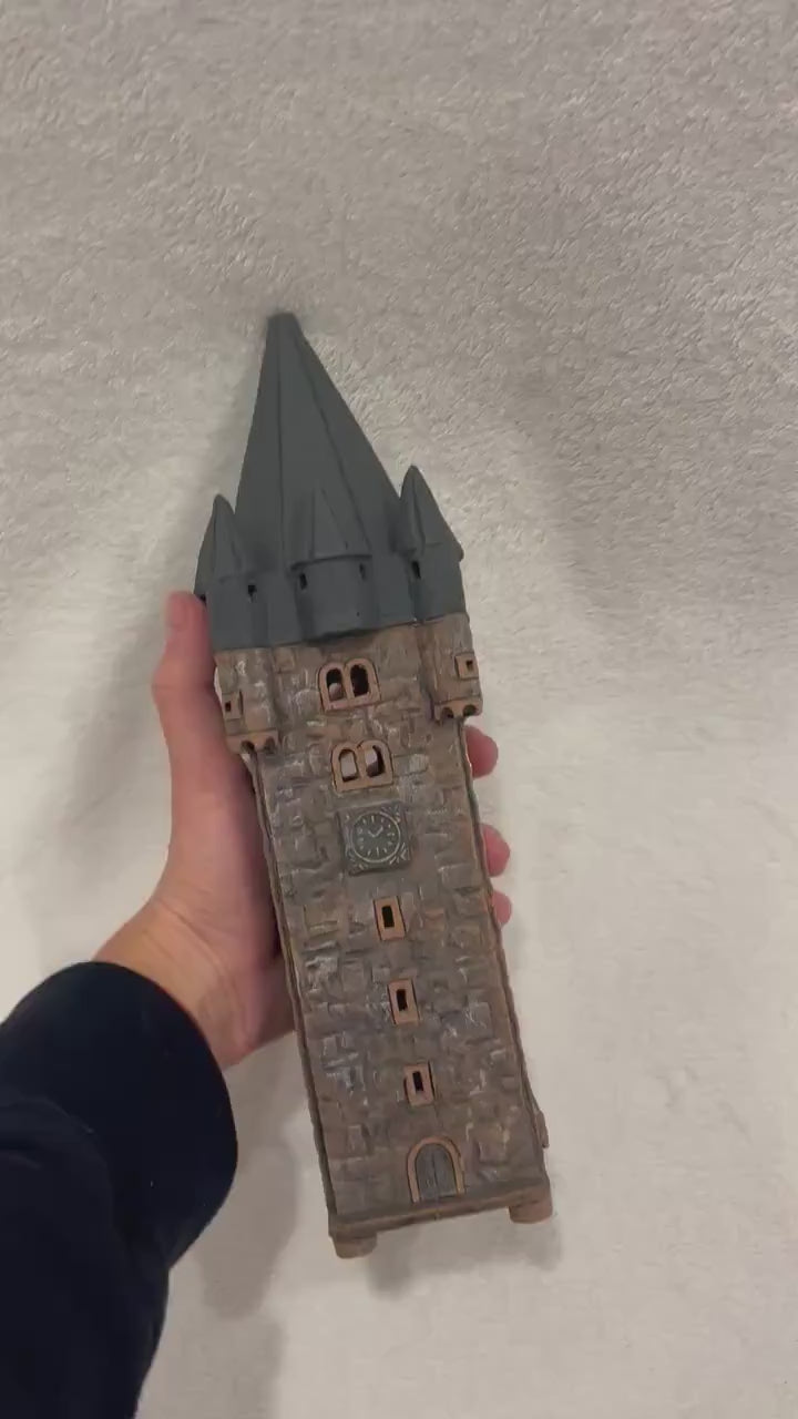 Christmas Ceramic House Art Tealight Candle Holder Room Decoration Handcrafted Collectible Miniature House (G202)
