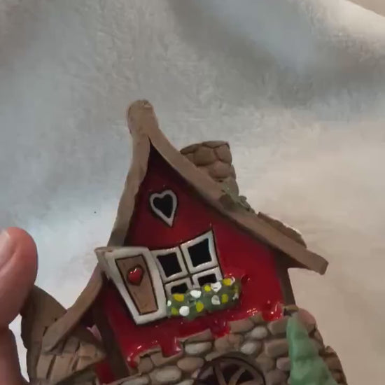 Christmas Ceramic House Collection - Handmade Collectible Miniature, Candle Holder, Room Decoration, Home Decor