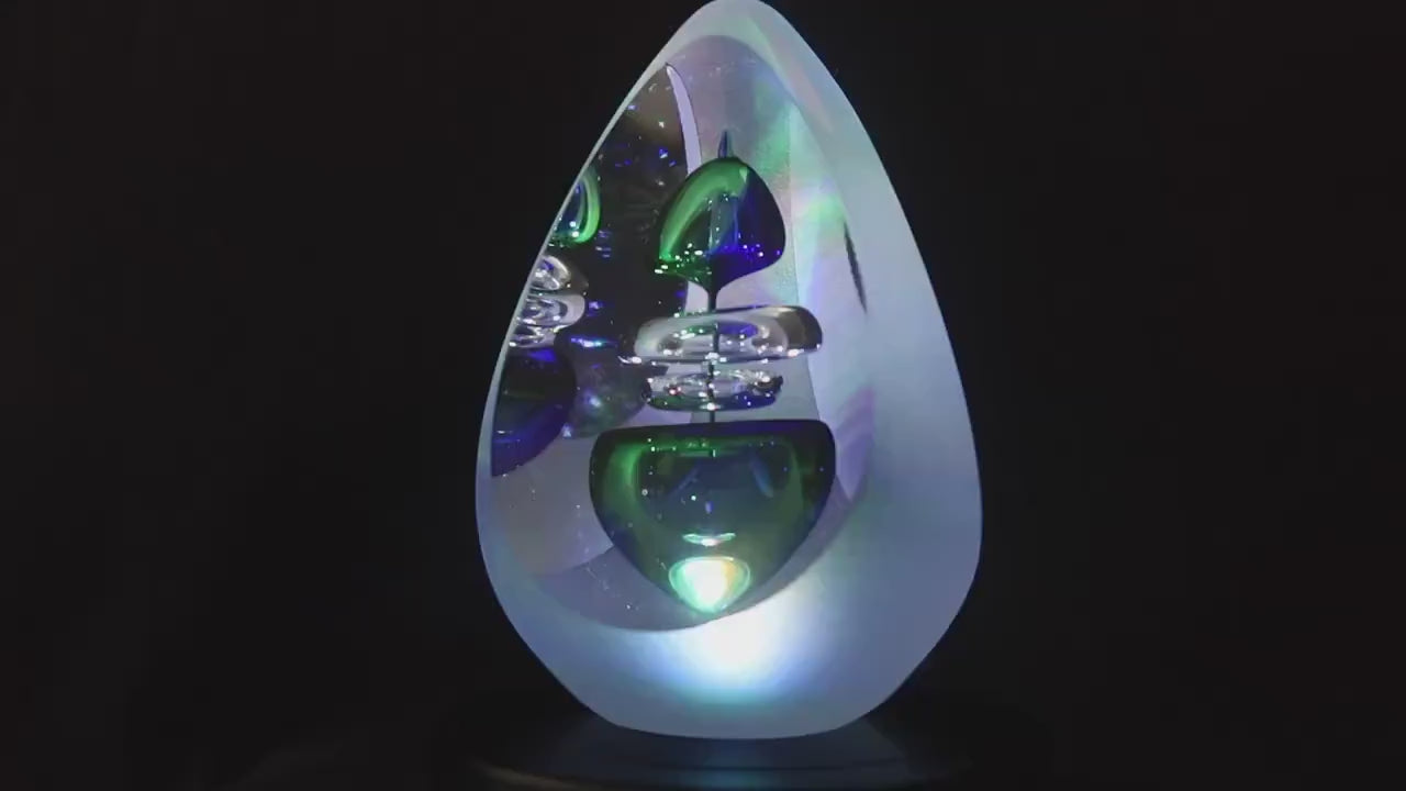 Handmade Blown Art Glass Shaped Sculpture
